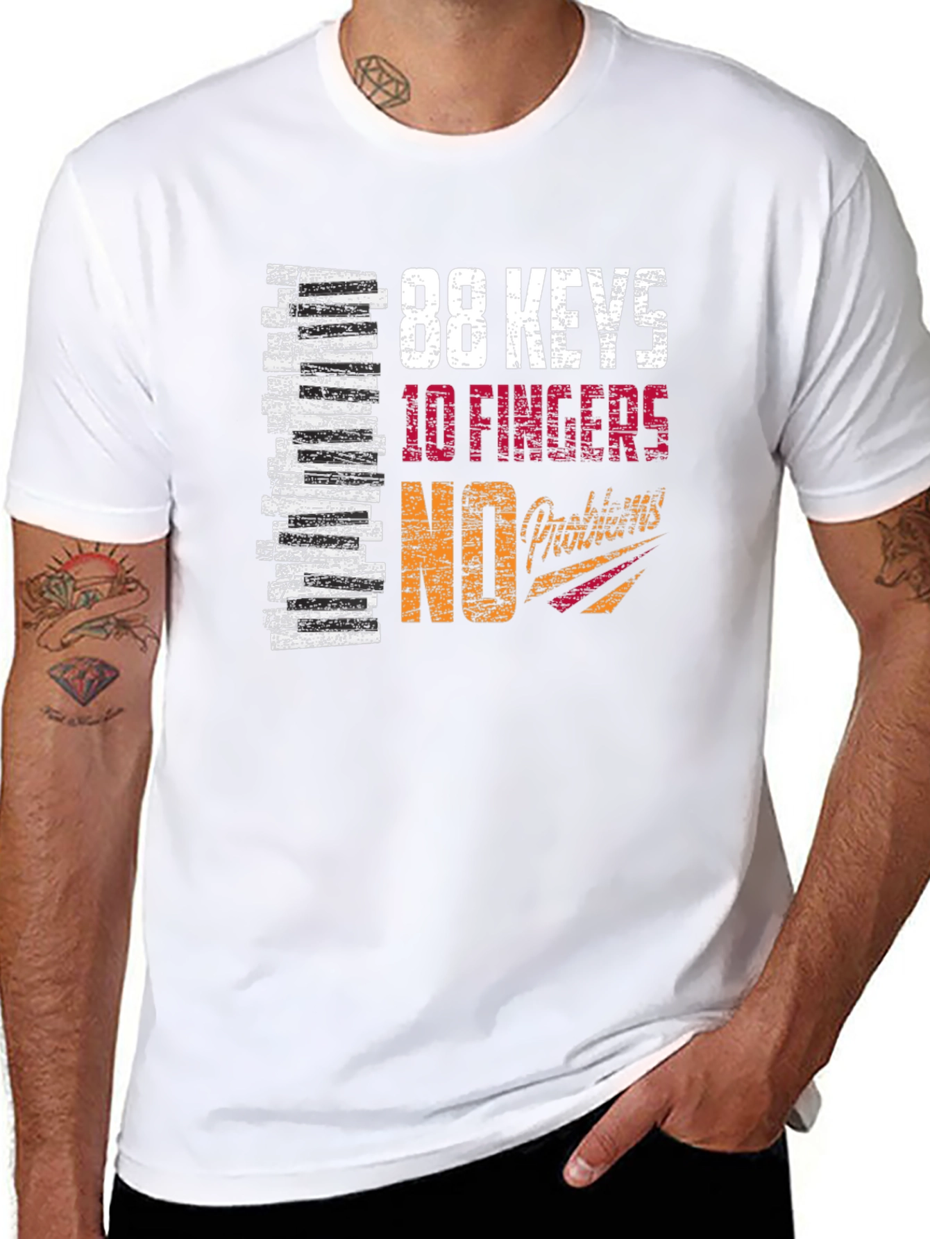 88 Keys 10 Fingers No Talent Graphic T-Shirt