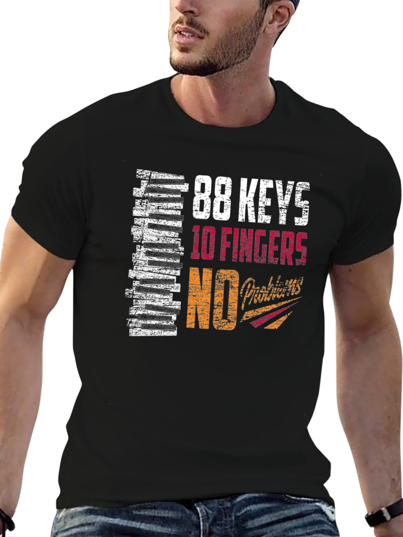 88 Keys 10 Fingers No Talent Graphic T-Shirt