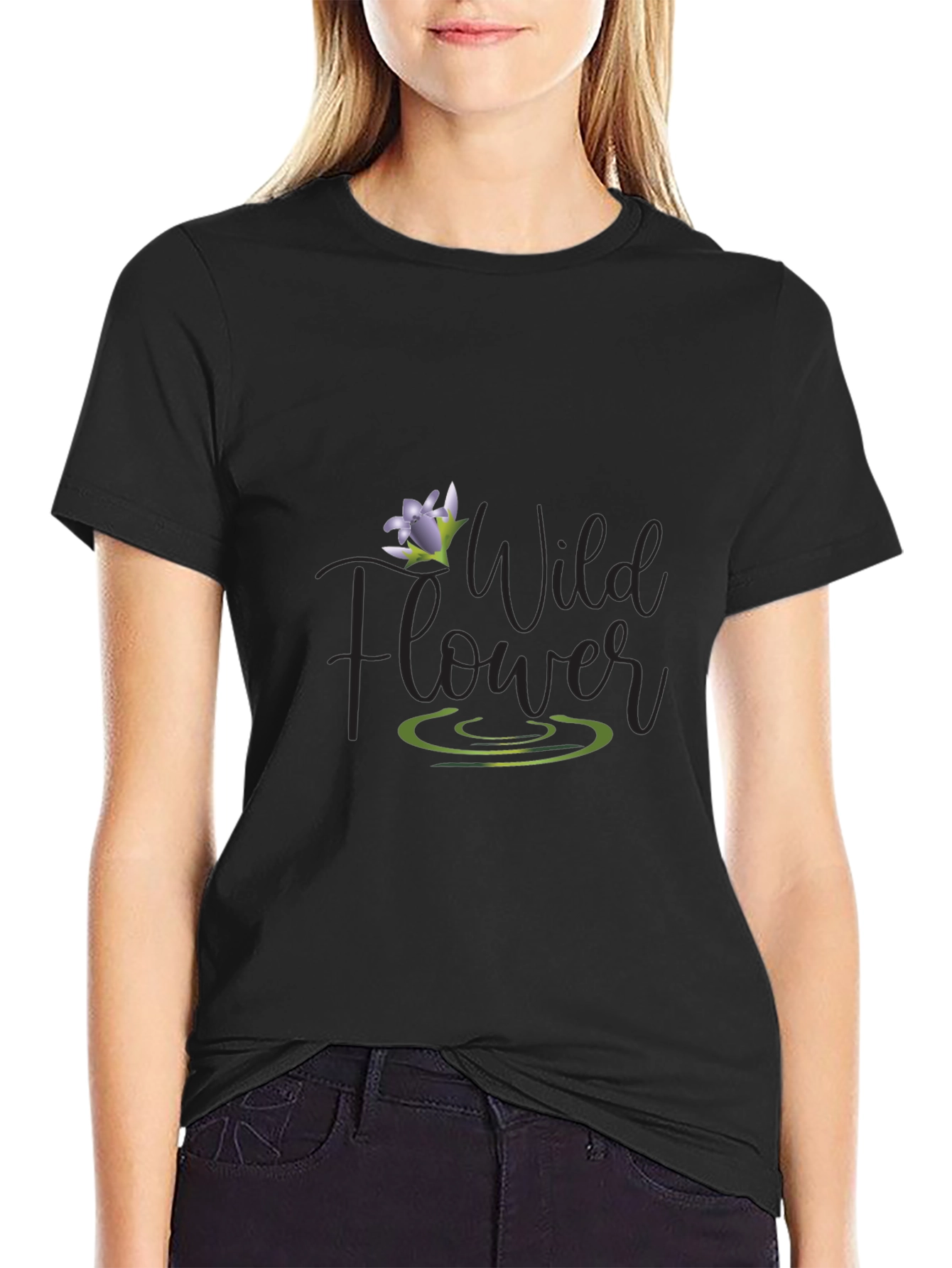 Wildflower Graphic Tee - Mens Black T-Shirt