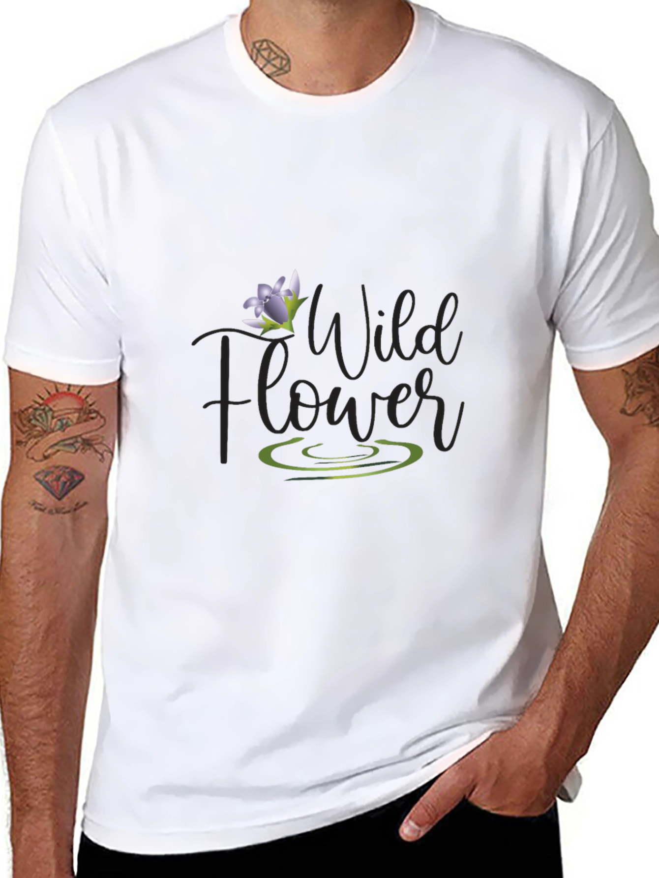 Wildflower Graphic Tee - Mens Black T-Shirt