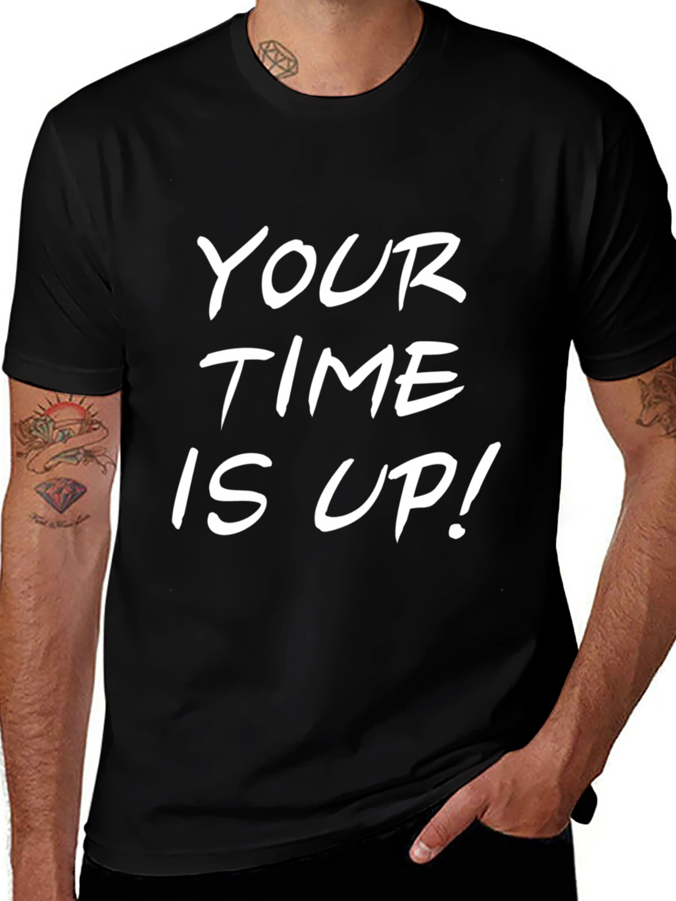 Your Time Is Up! Black Graphic Tee