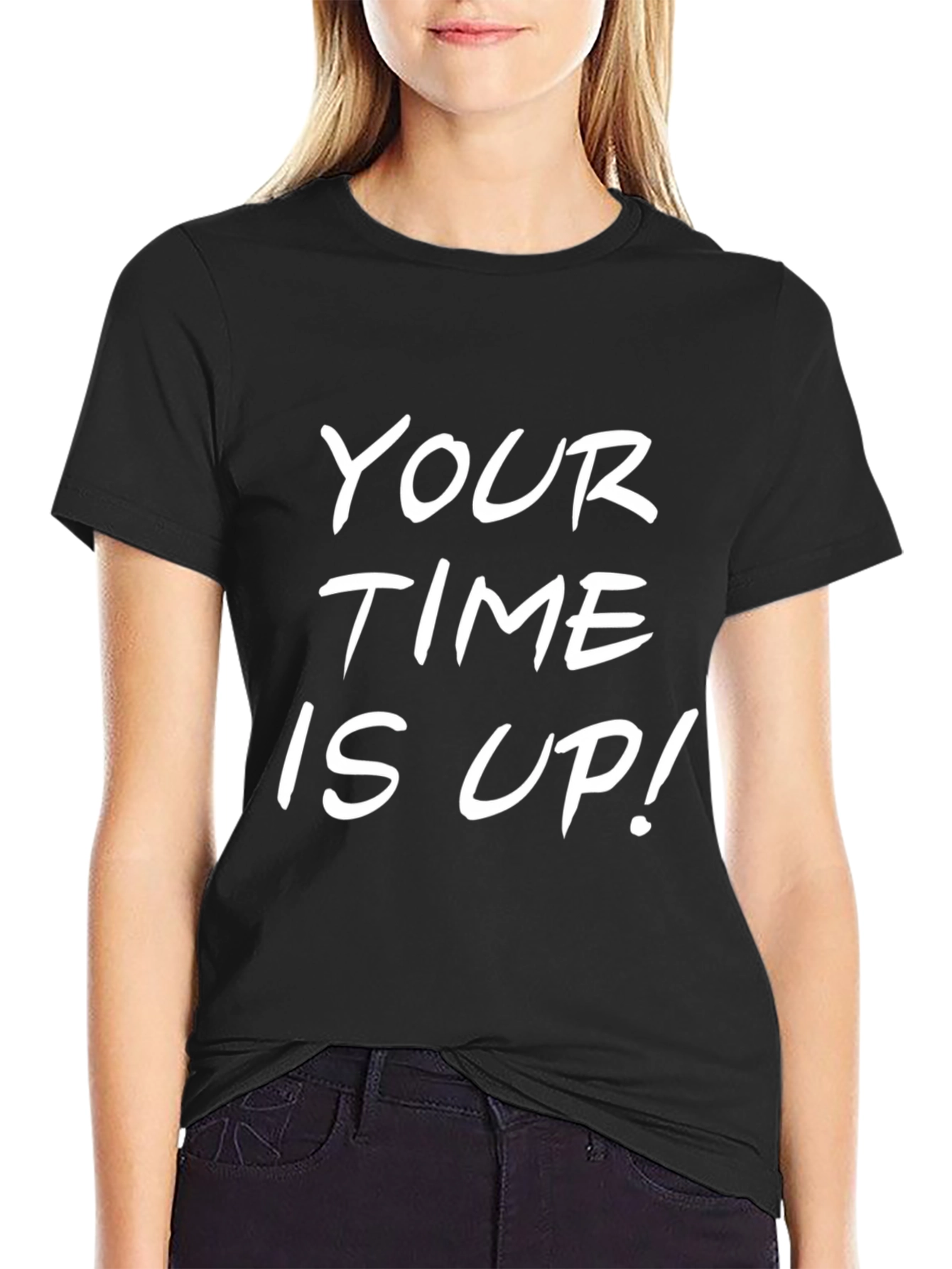 Your Time Is Up! Black Graphic Tee