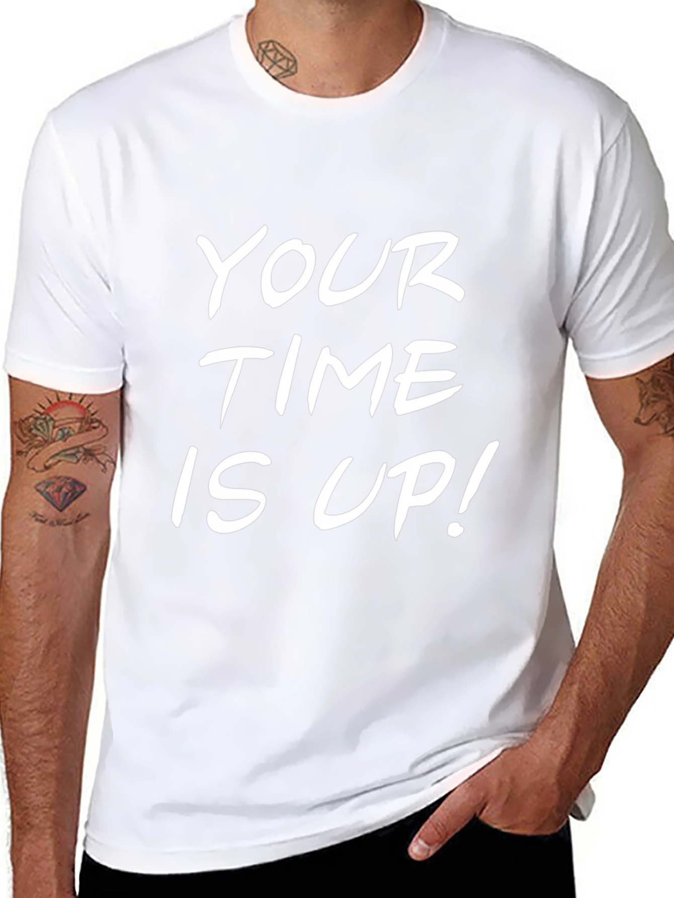 Your Time Is Up! Black Graphic Tee