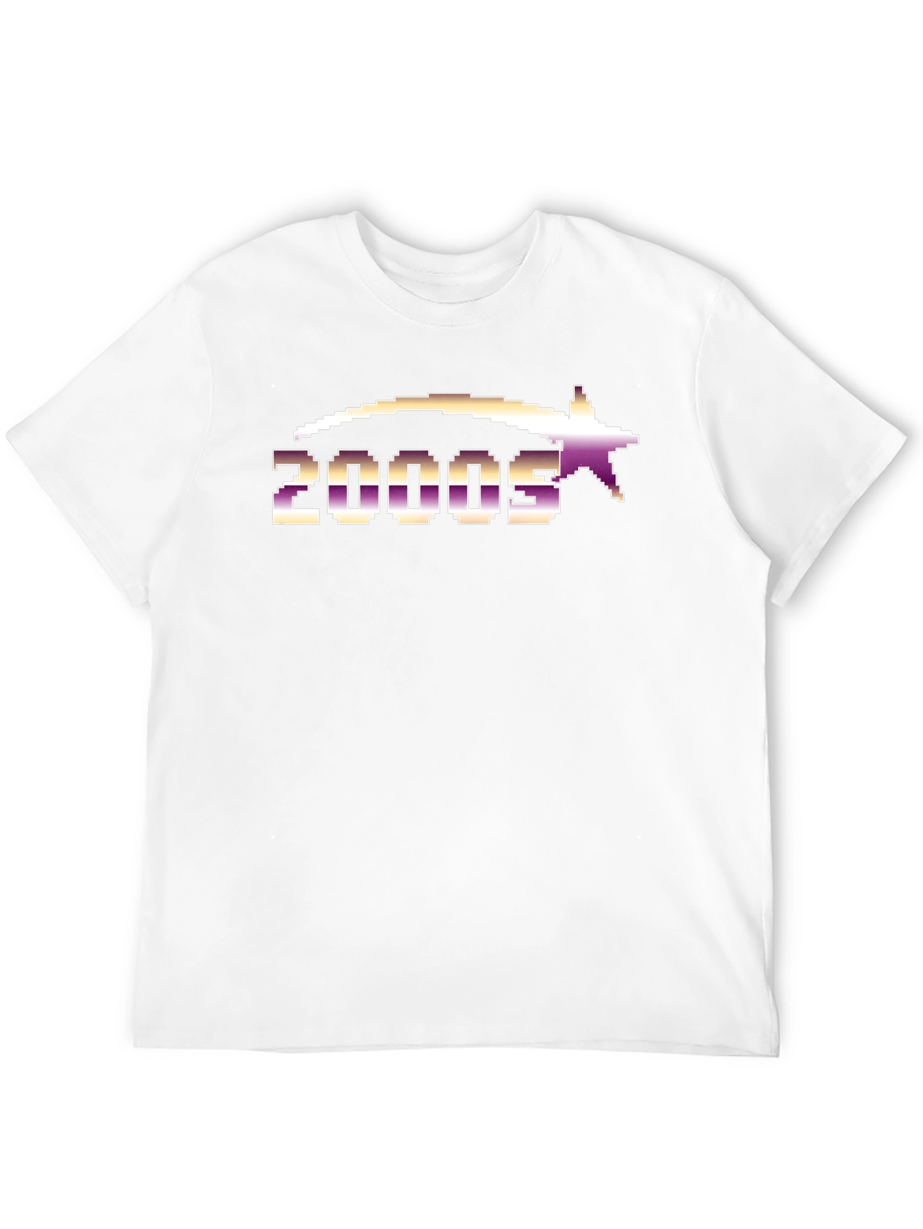 2000s Pixelated Graphic Tee - Black Cotton Blend
