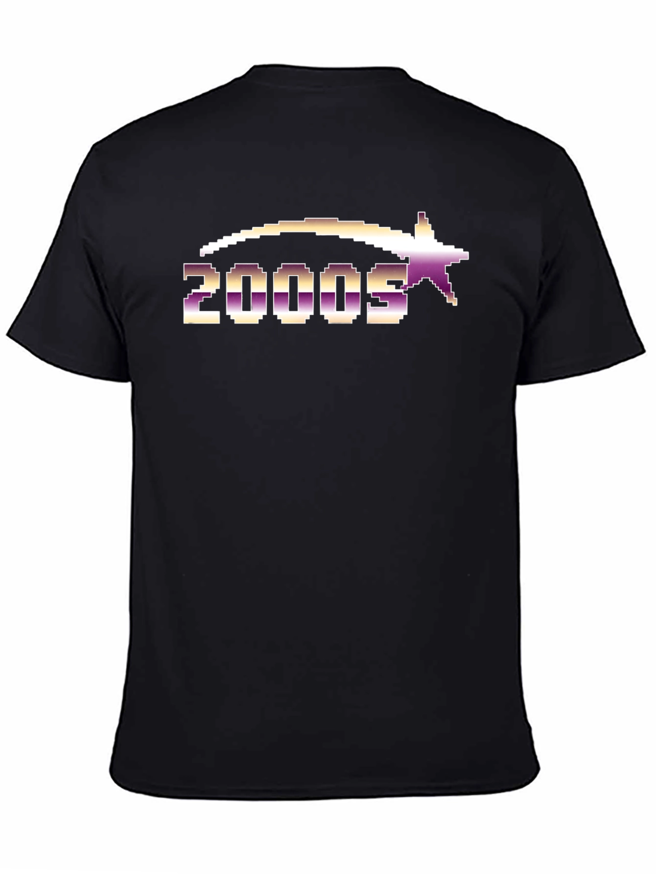 2000s Pixelated Graphic Tee - Black Cotton Blend