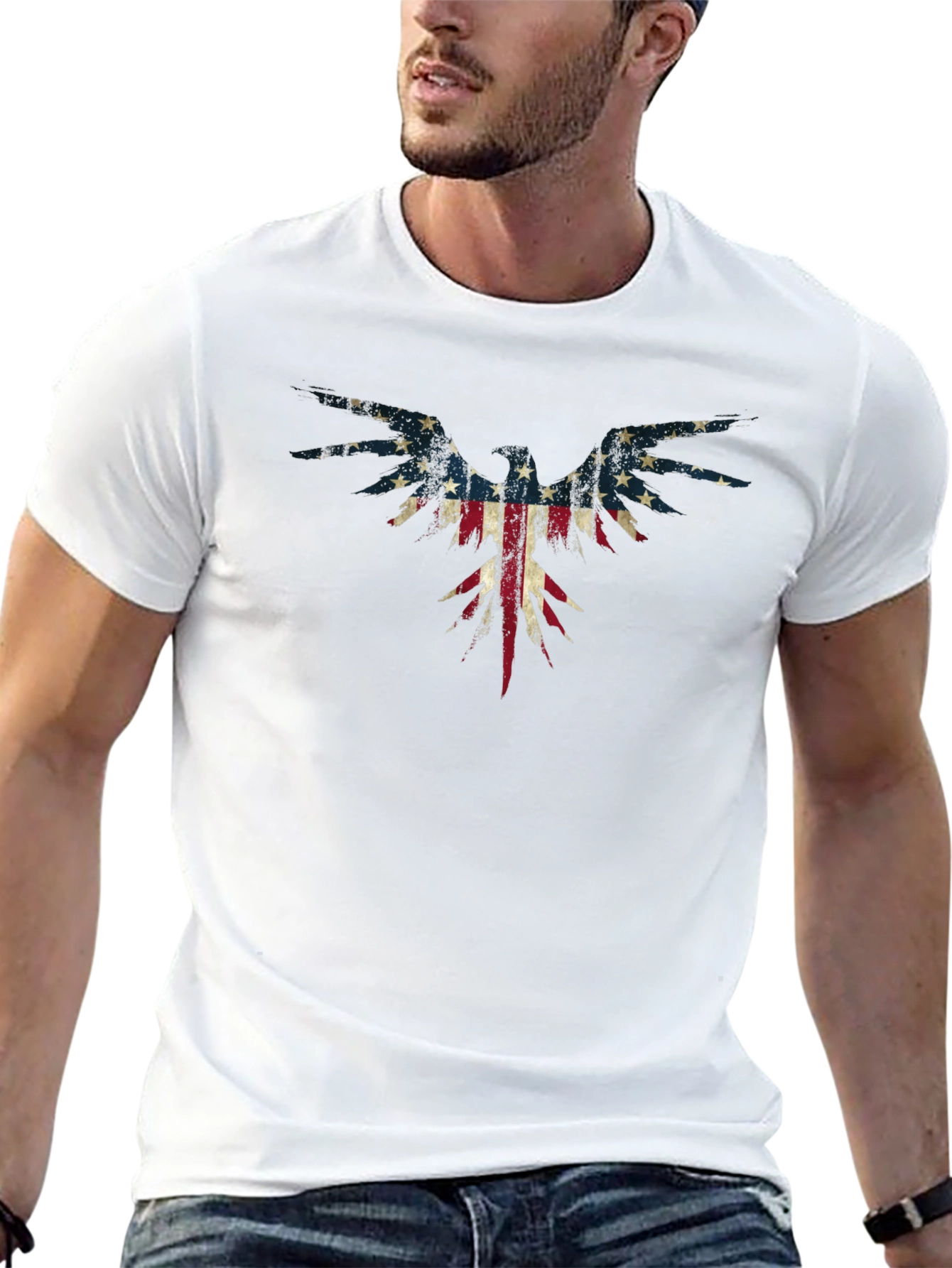 American Flag Eagle Graphic T-Shirt