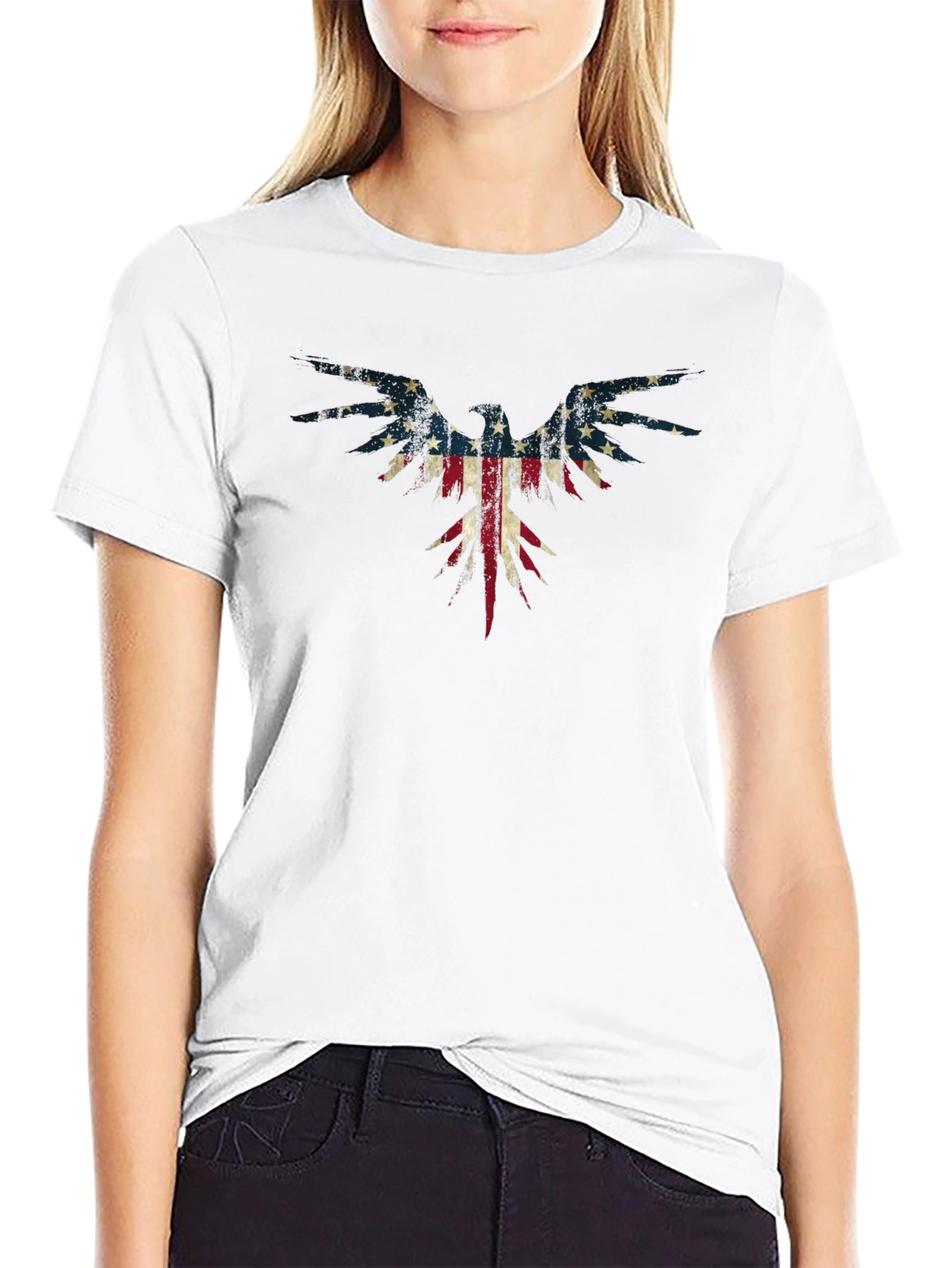 American Flag Eagle Graphic T-Shirt