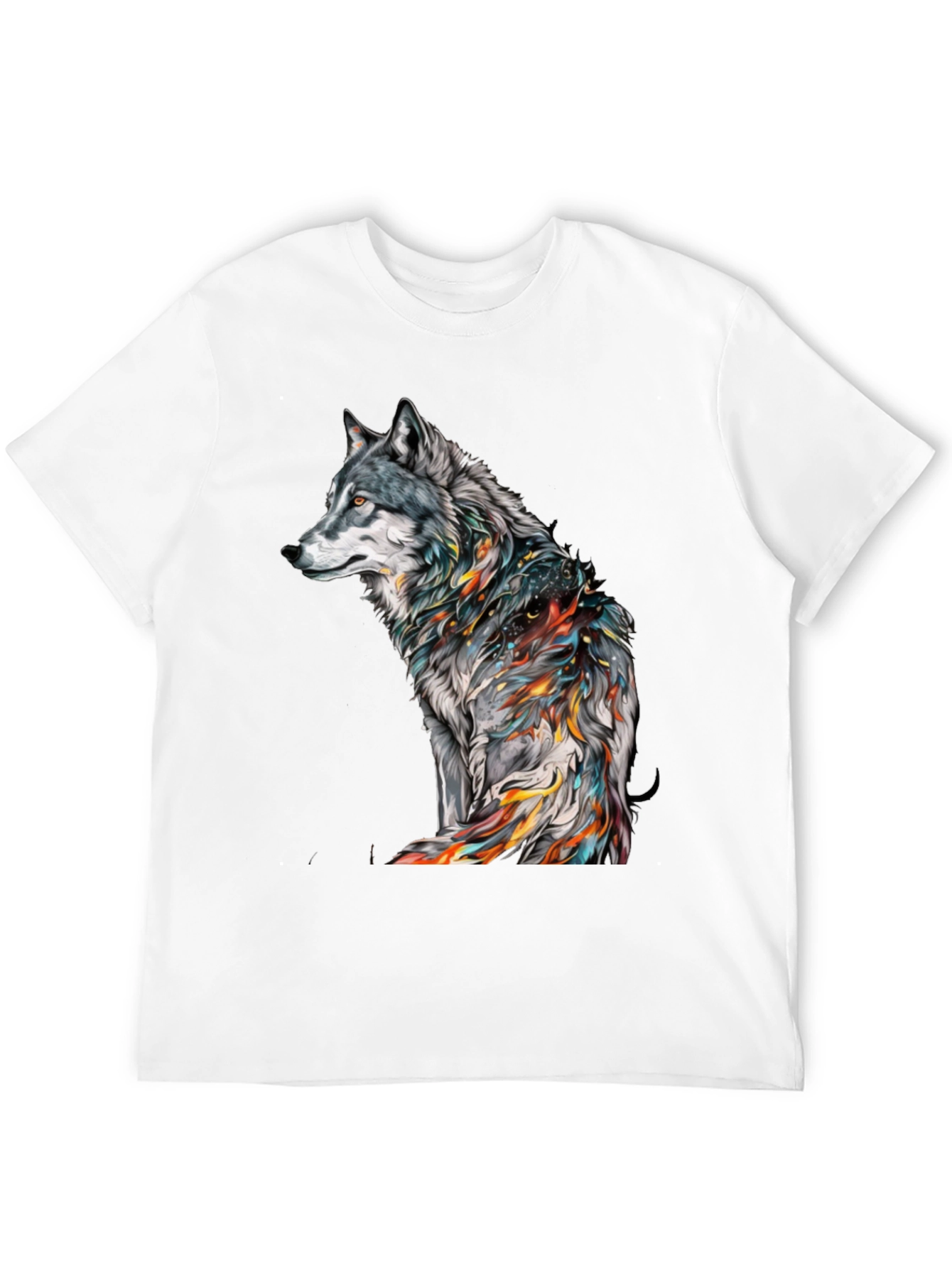 Wolf Graphic Print Black T-Shirt