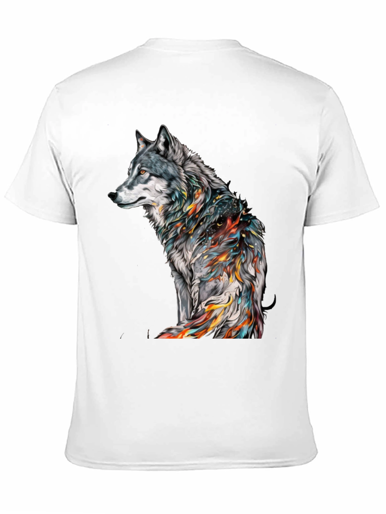 Wolf Graphic Print Black T-Shirt
