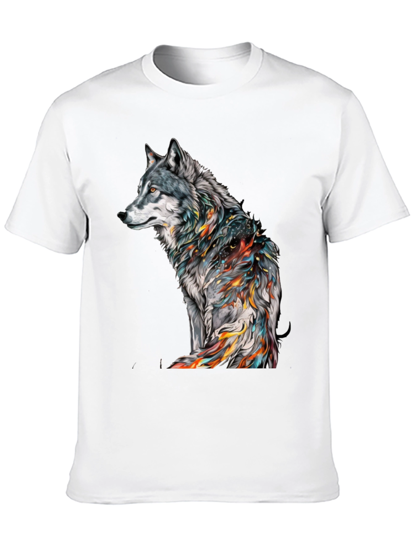 Wolf Graphic Print Black T-Shirt