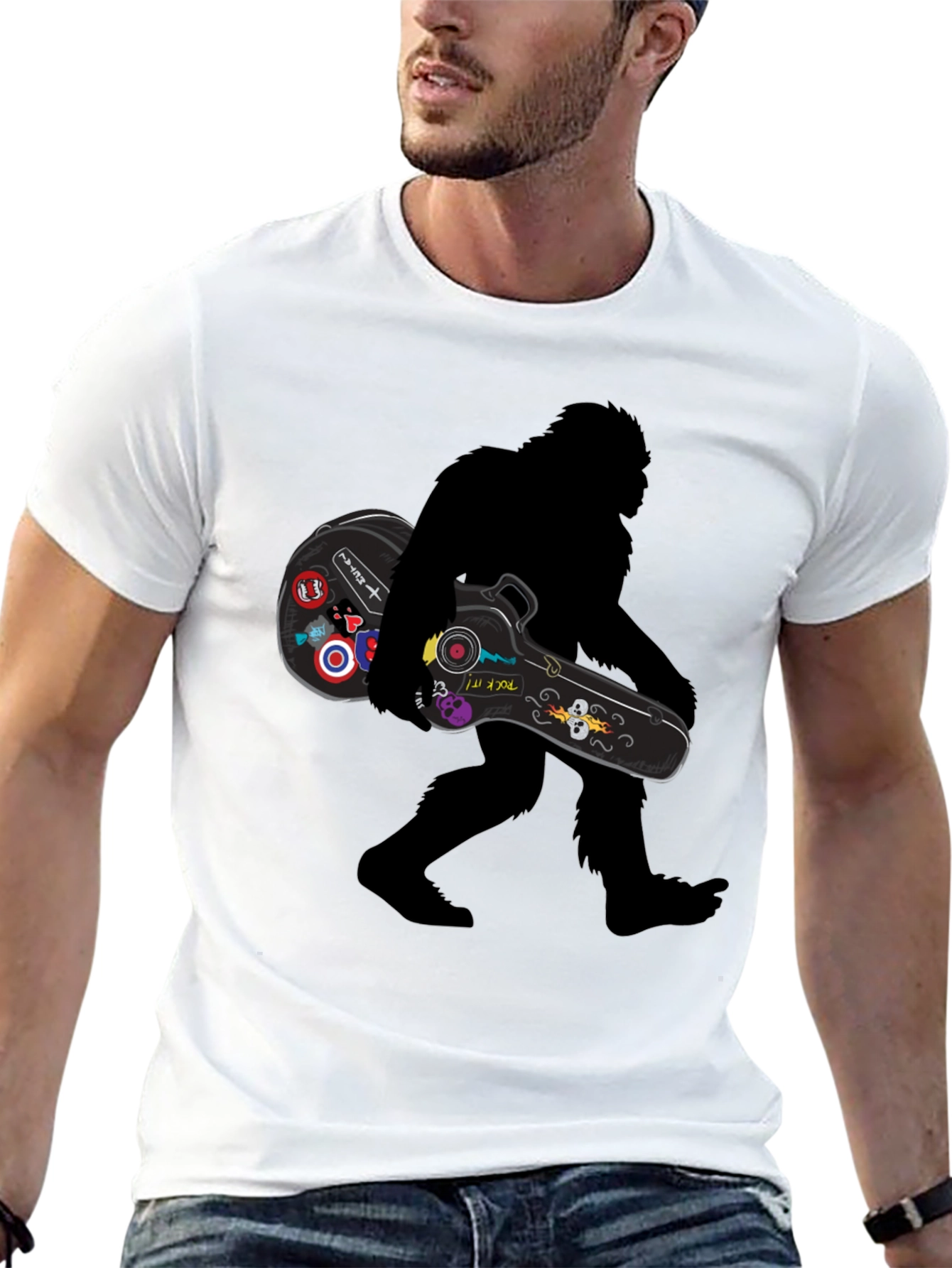 Sasquatch Guitarist Graphic Tee