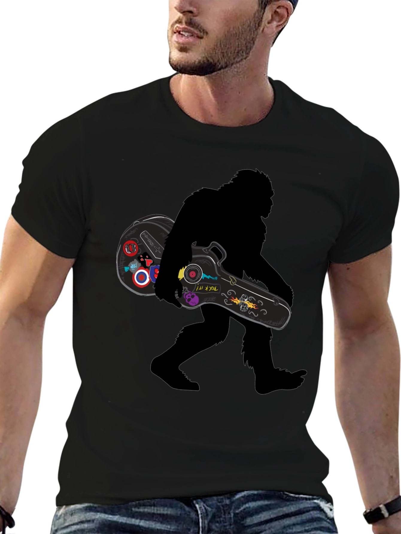 Sasquatch Guitarist Graphic Tee