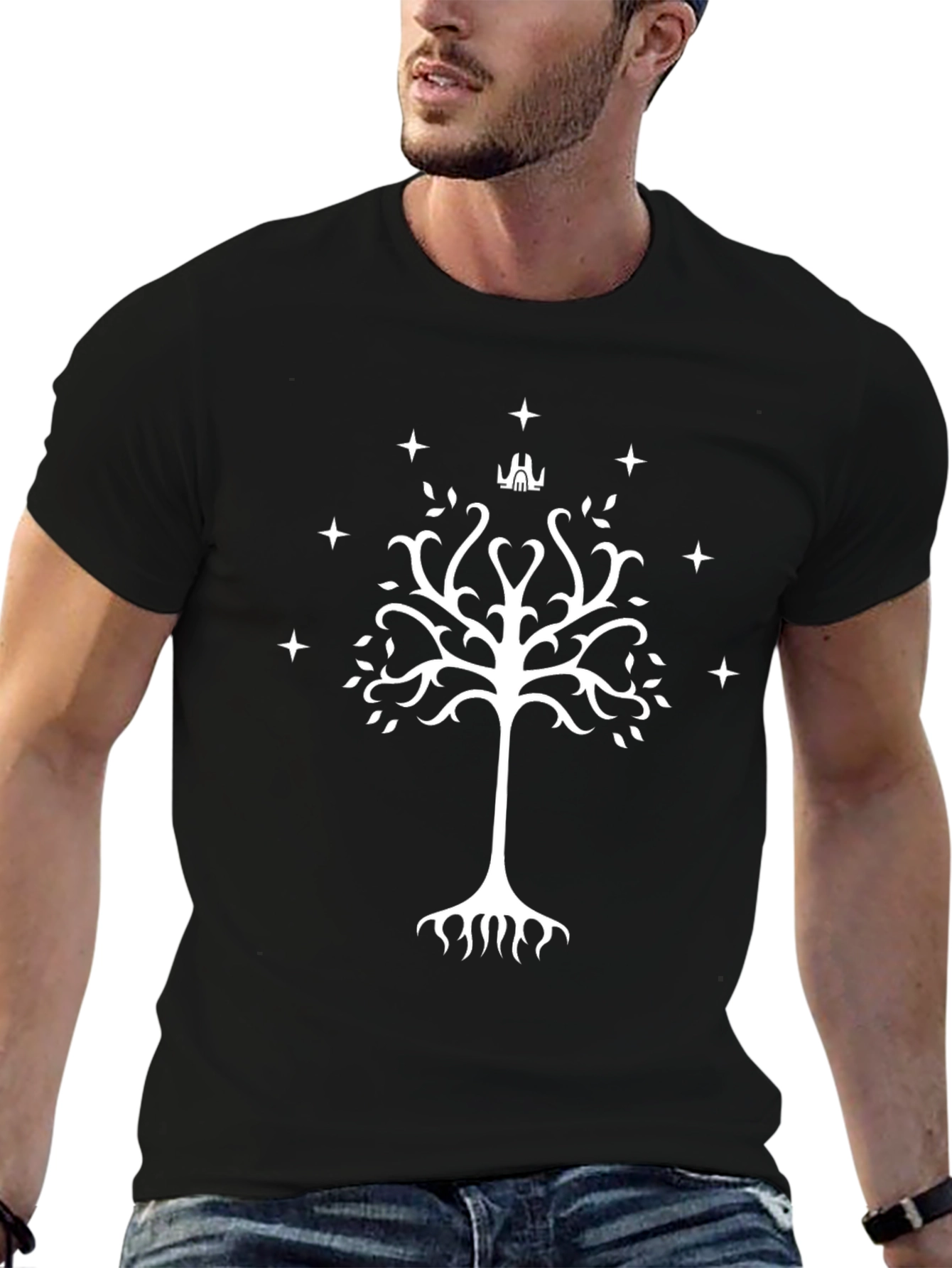 White Tree of Gondor Black T-Shirt