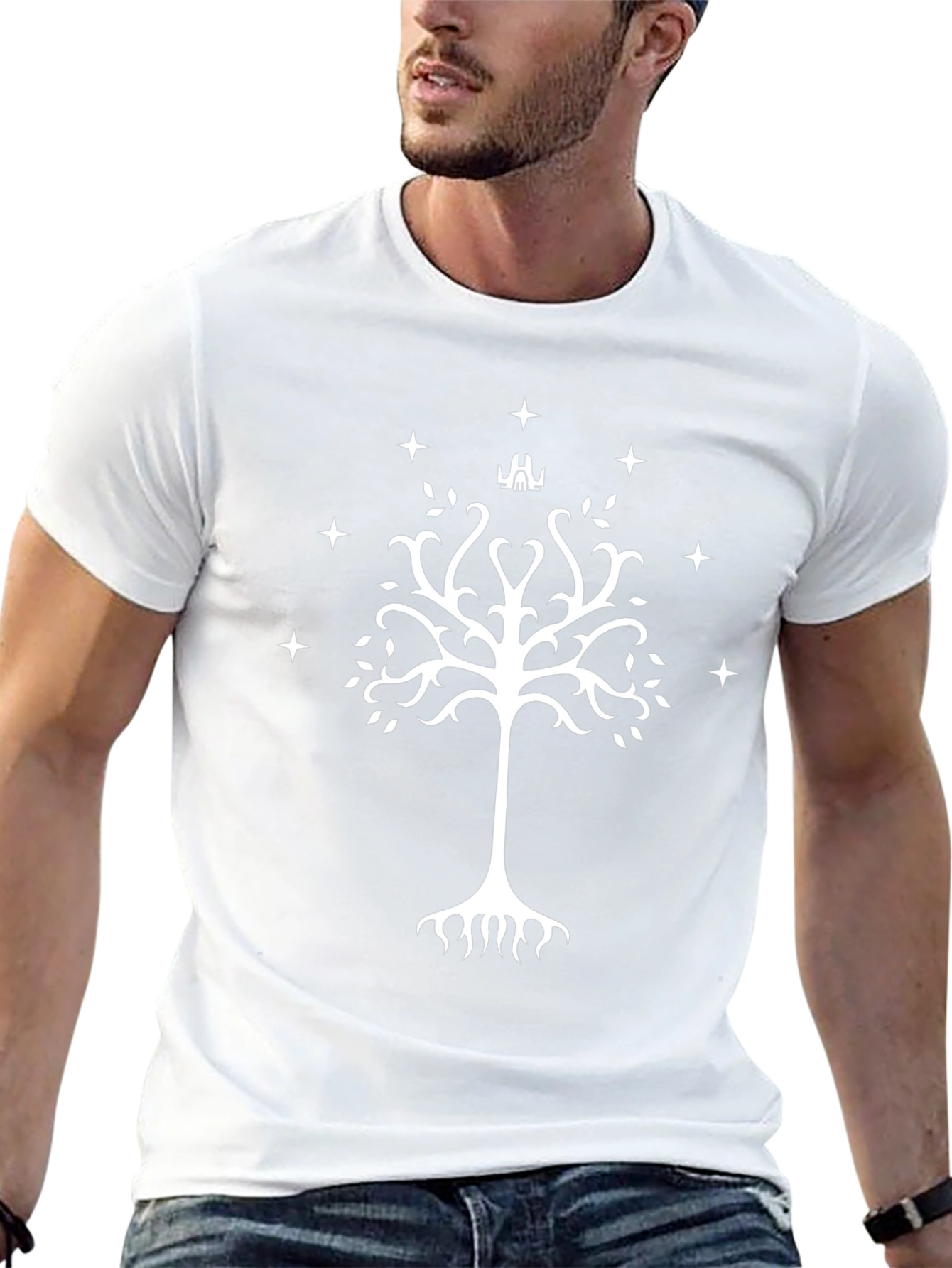 White Tree of Gondor Black T-Shirt