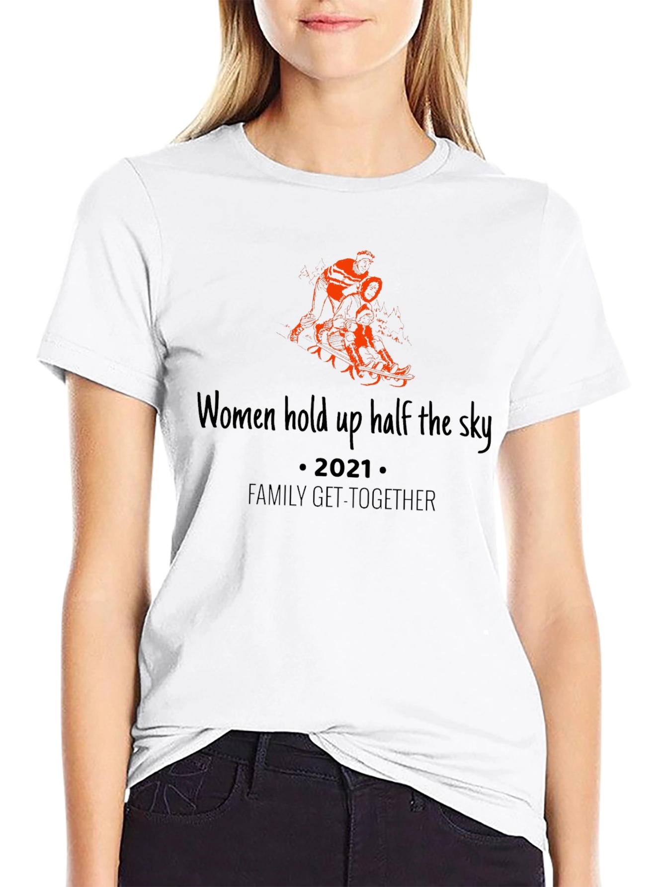 Women Hold Up The Sky Black Tee