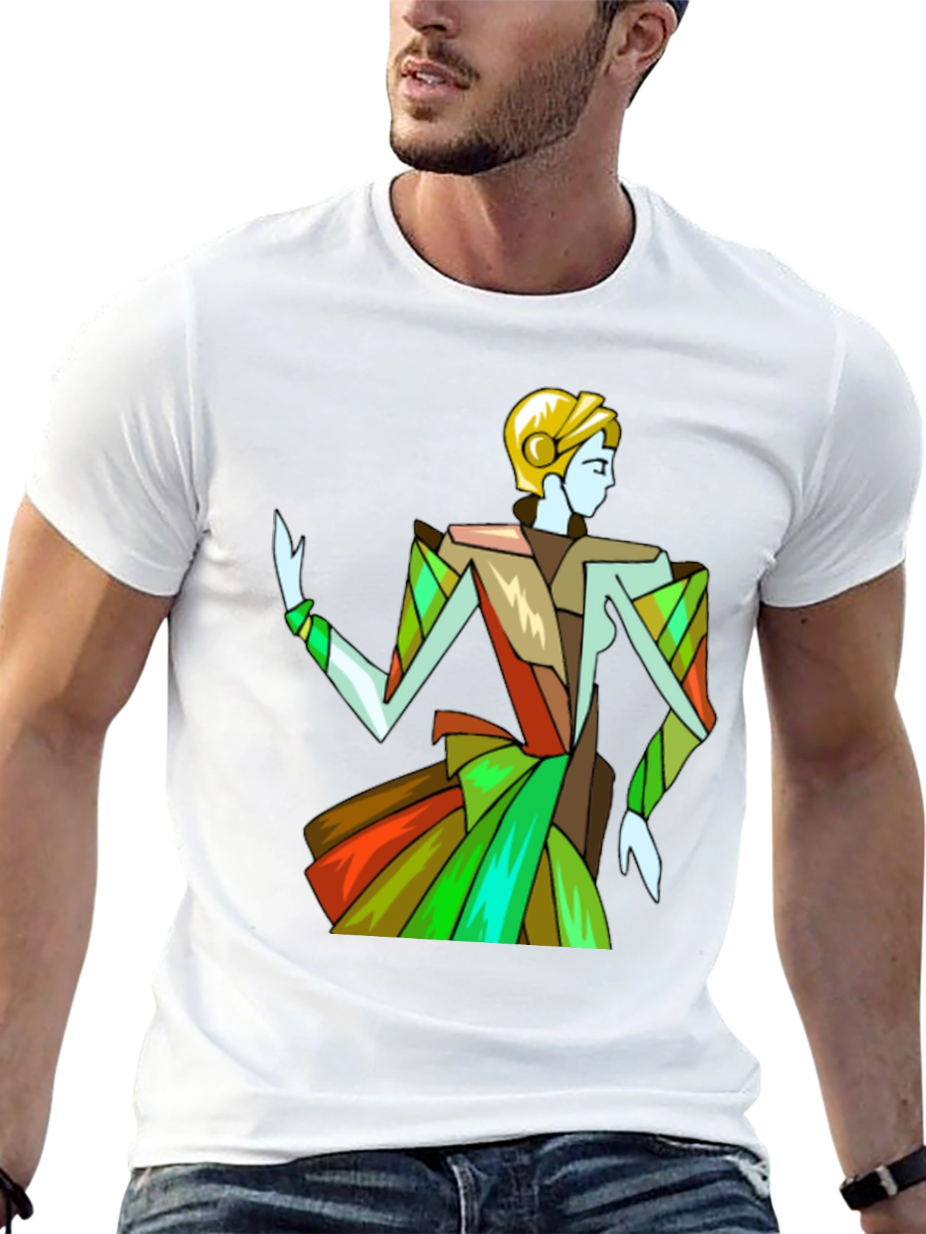 Abstract Woman Graphic Black T-Shirt
