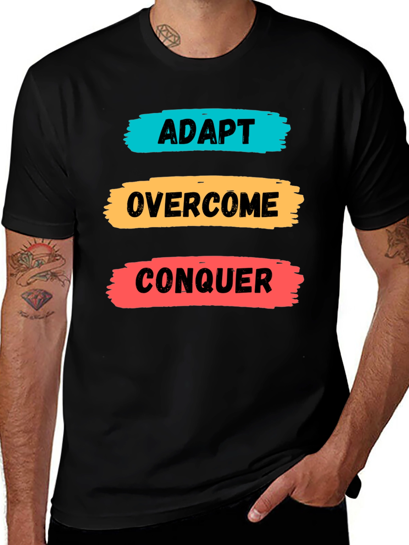 Adapt Overcome Conquer T-Shirt - Motivational Graphic Tee