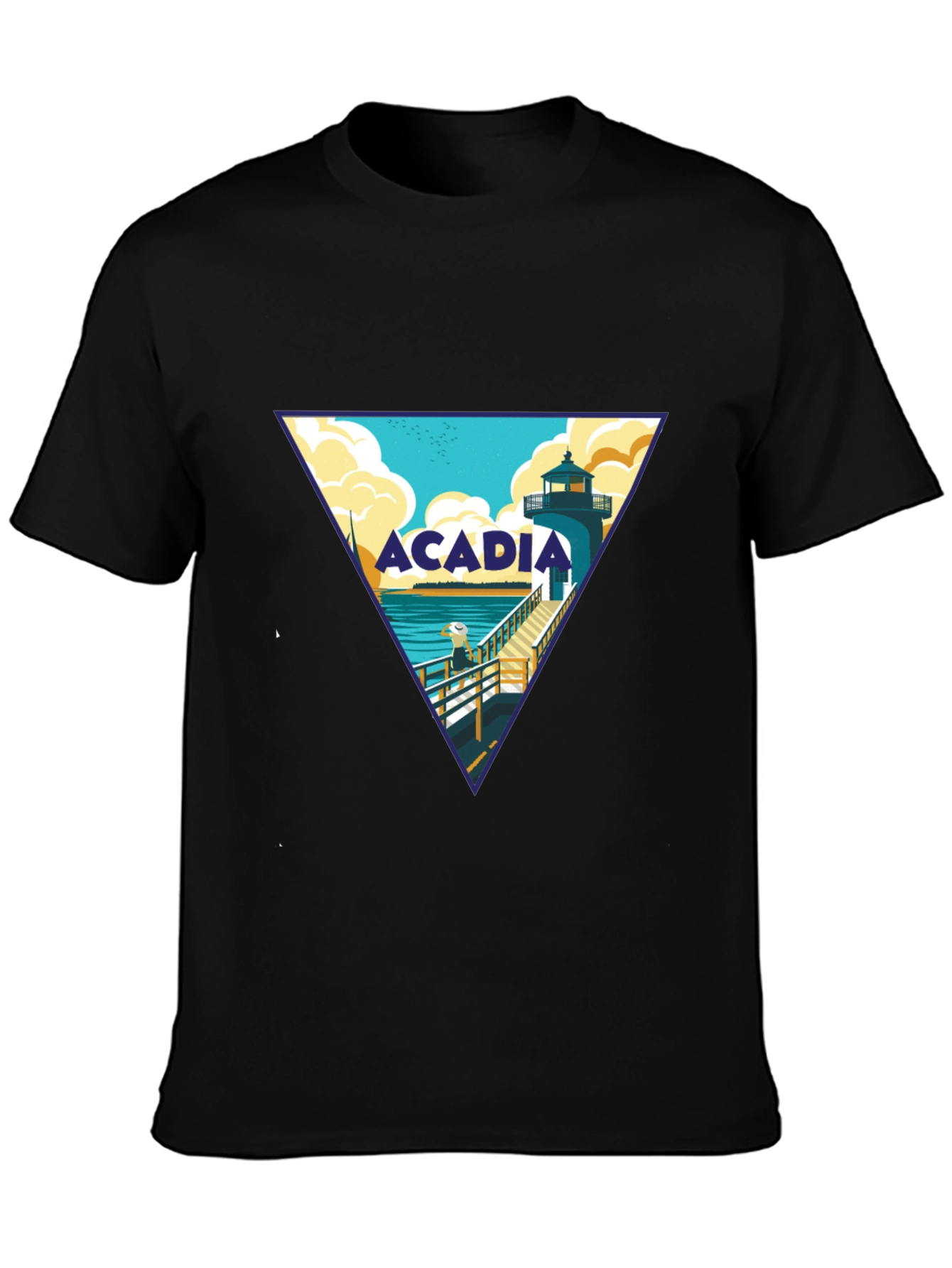 Acadia Lighthouse Graphic Tee - Black