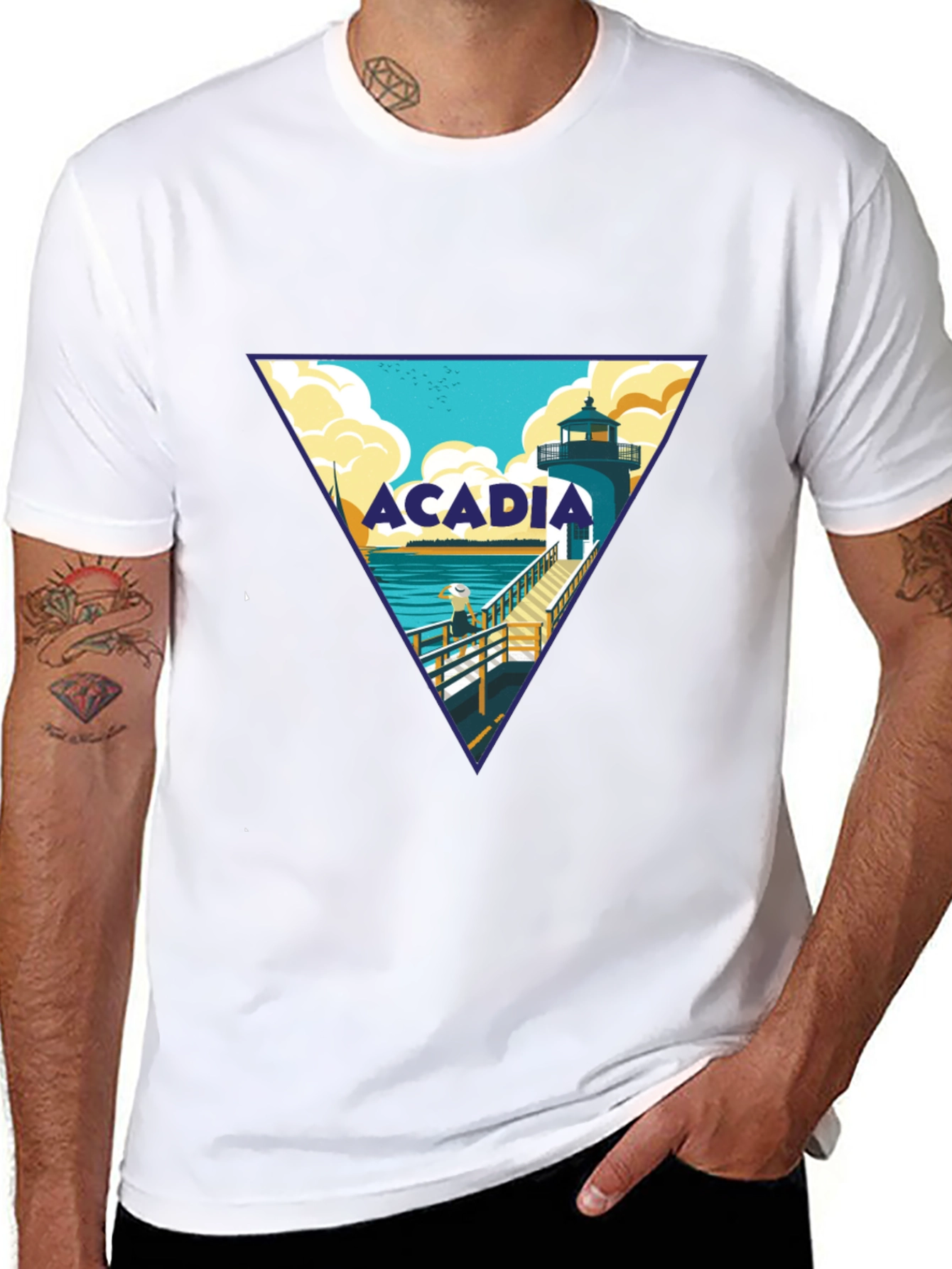 Acadia Lighthouse Graphic Tee - Black