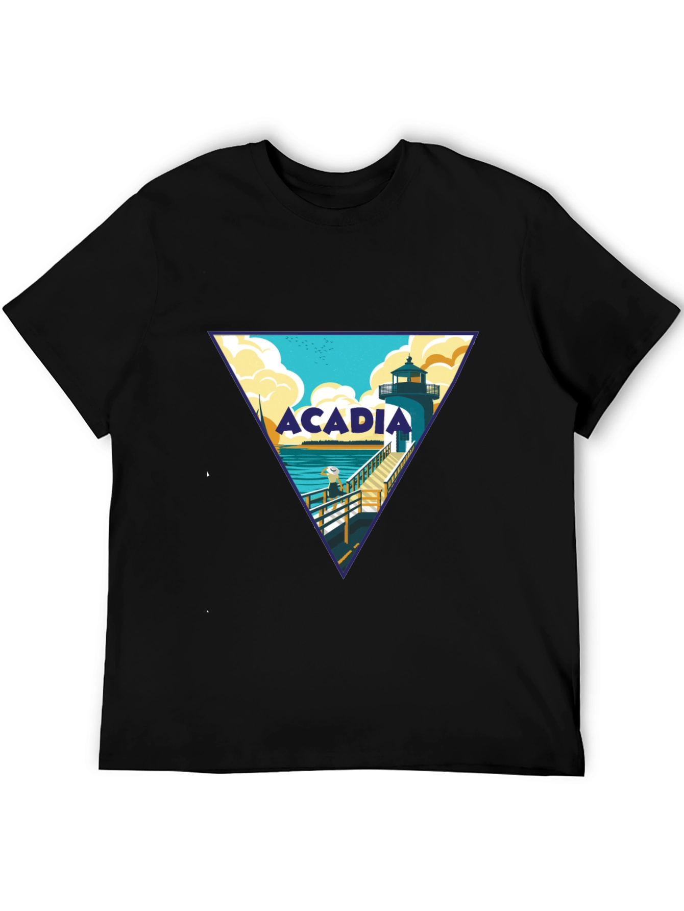 Acadia Lighthouse Graphic Tee - Black