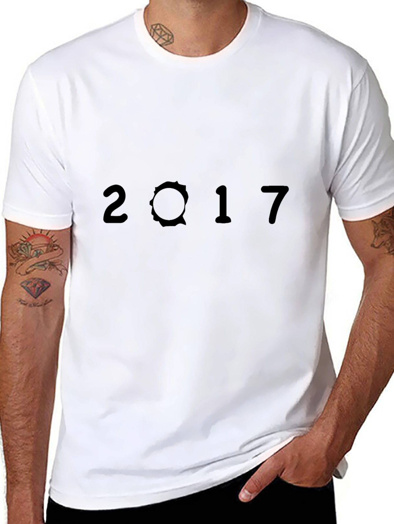 2017 Graphic Black T-Shirt - Classic Casual Tee