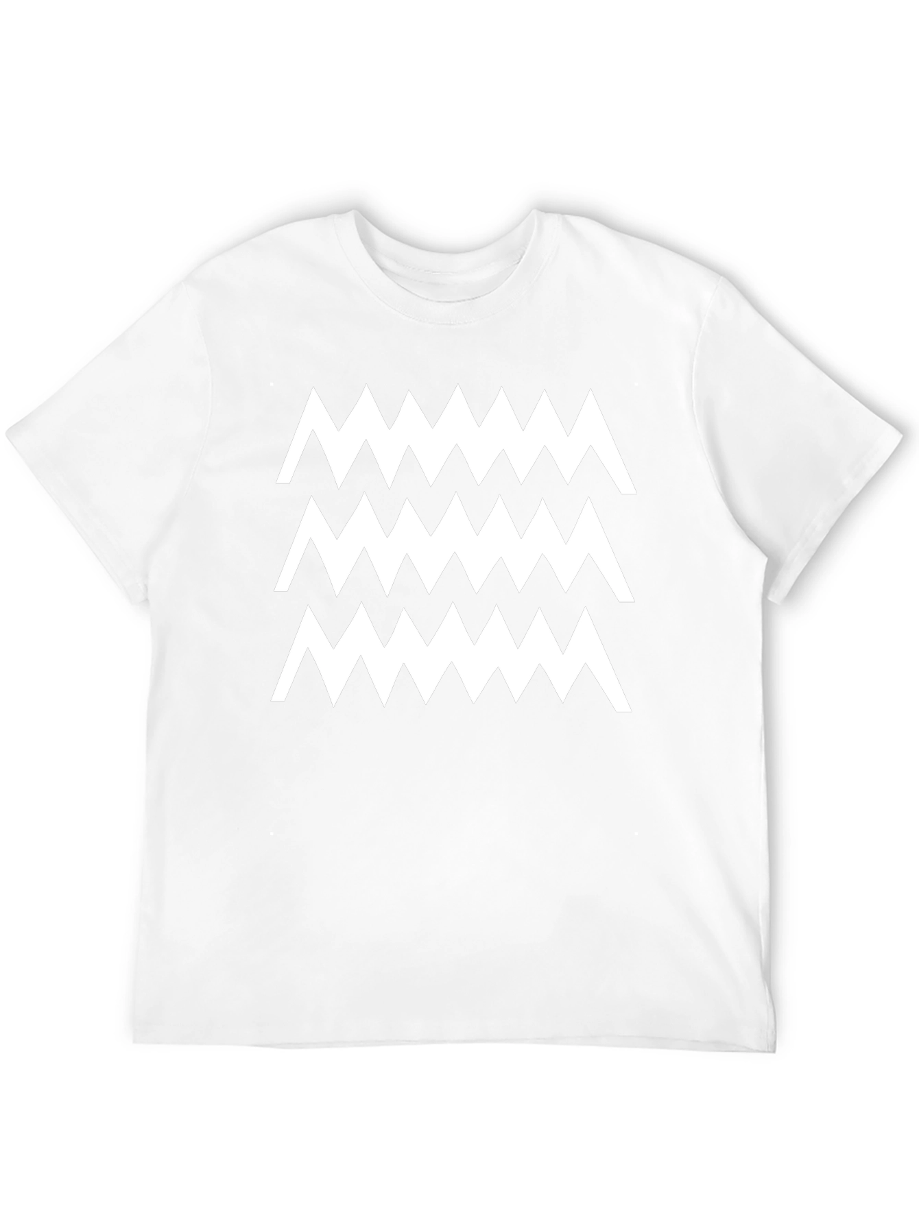 Zigzag Pattern Black Cotton T-Shirt