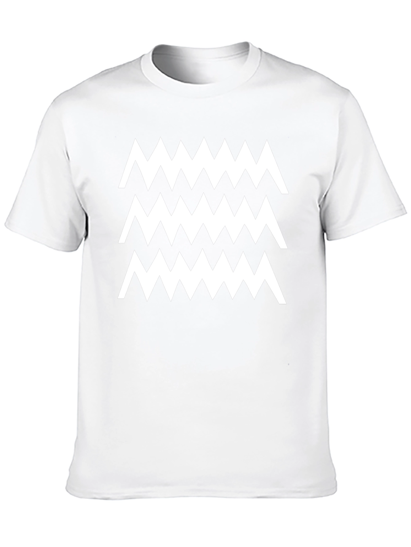 Zigzag Pattern Black Cotton T-Shirt