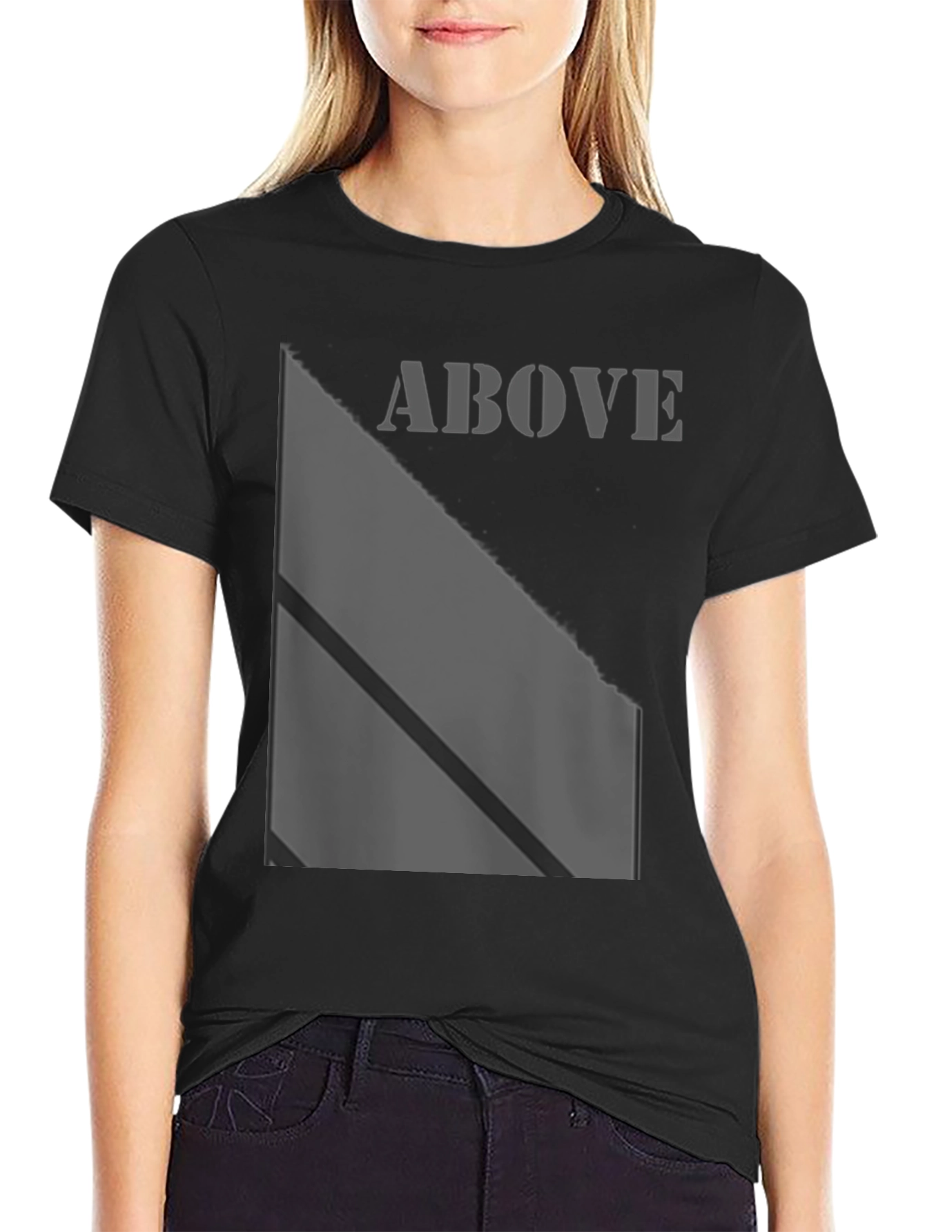 Above Graphic Print Black T-Shirt