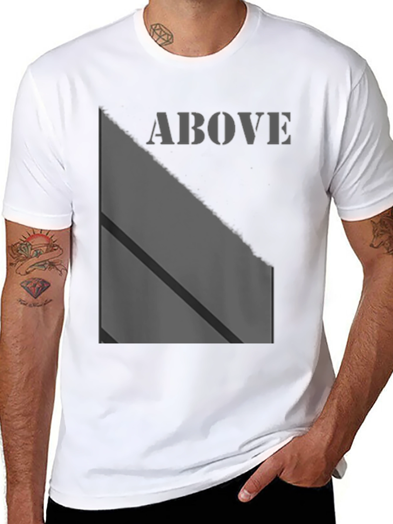 Above Graphic Print Black T-Shirt