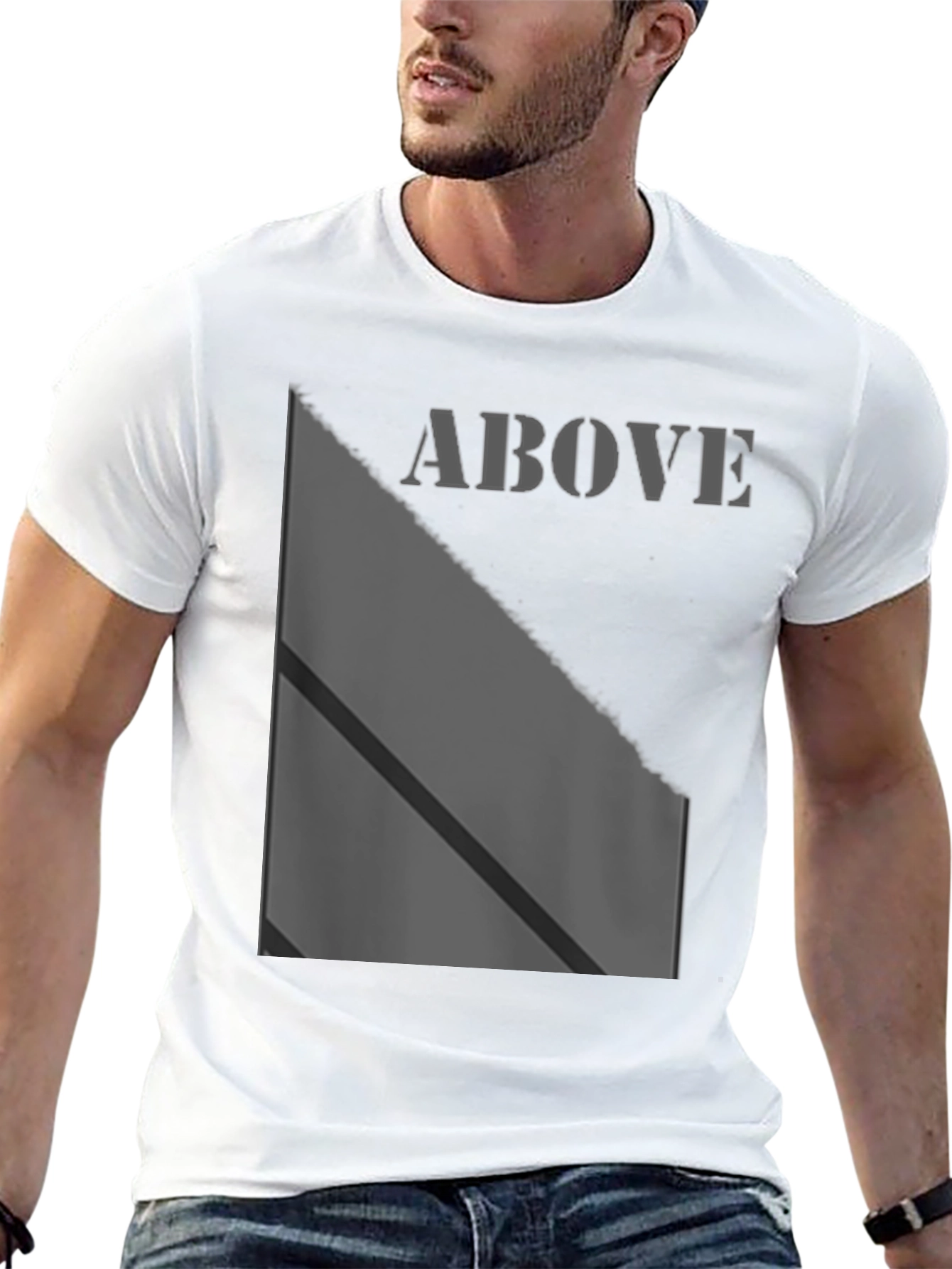 Above Graphic Print Black T-Shirt