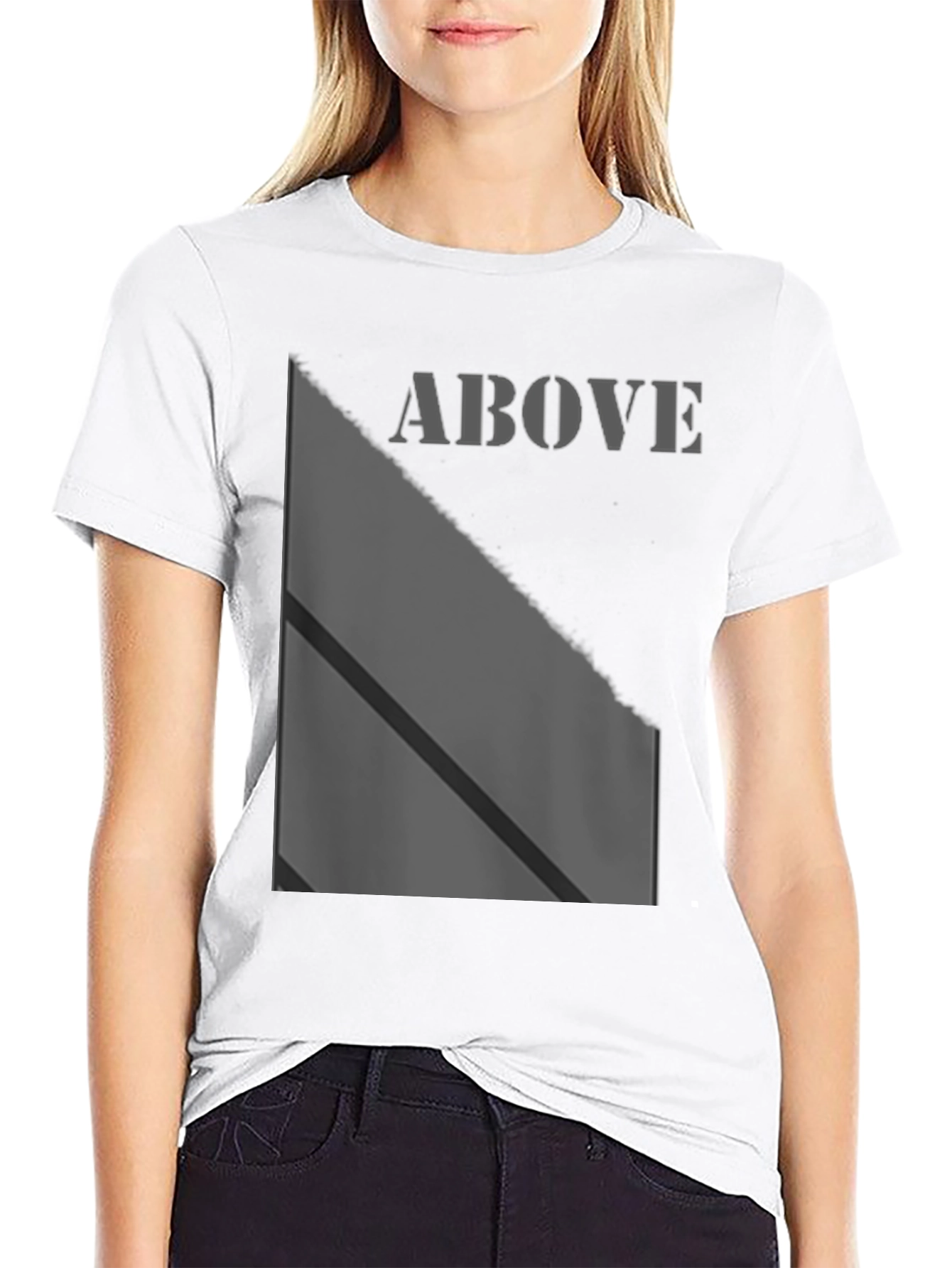 Above Graphic Print Black T-Shirt