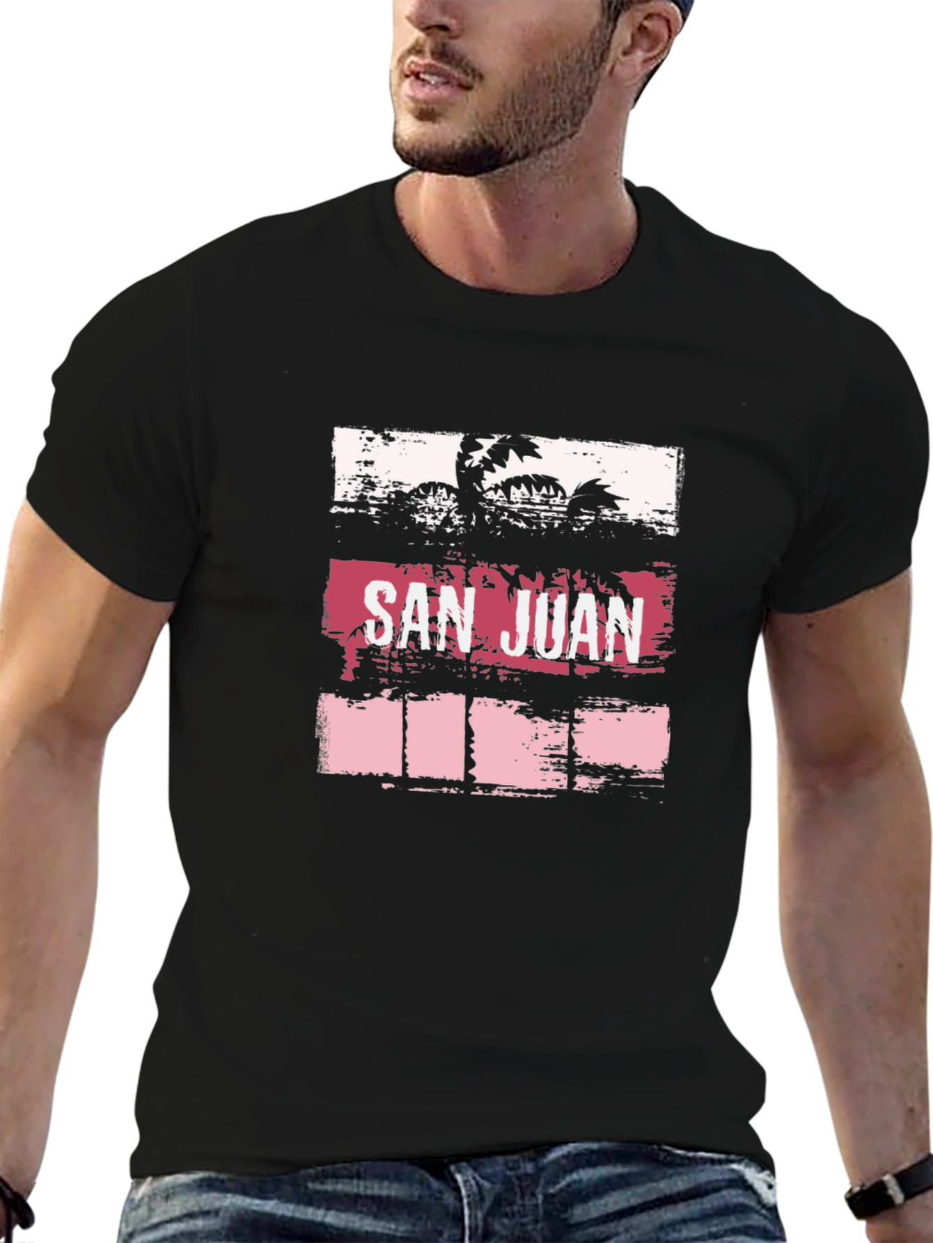 San Juan Retro Palm Tree Graphic T-Shirt