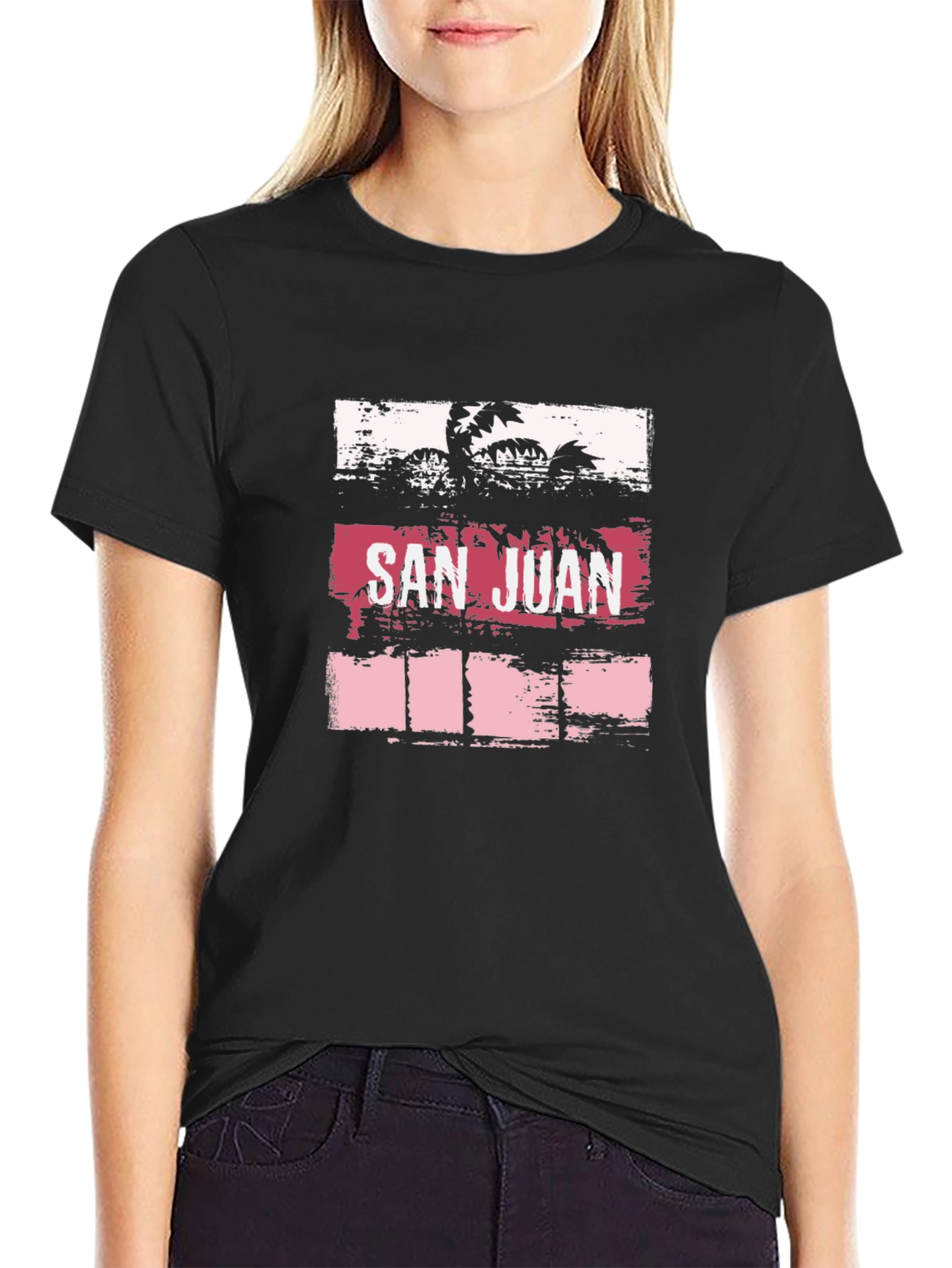 San Juan Retro Palm Tree Graphic T-Shirt
