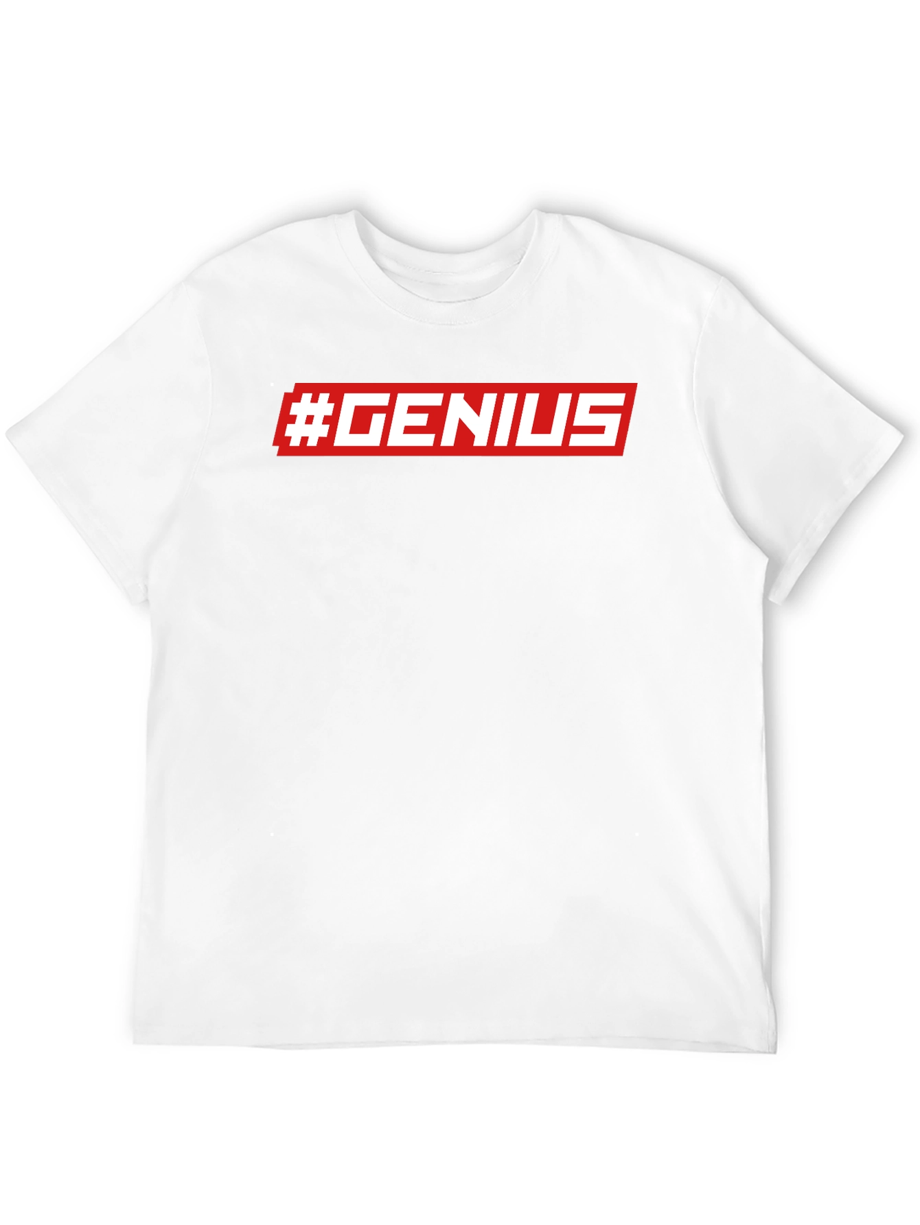 #GENIUS Graphic Print Crew Neck T-Shirt - Modern Style