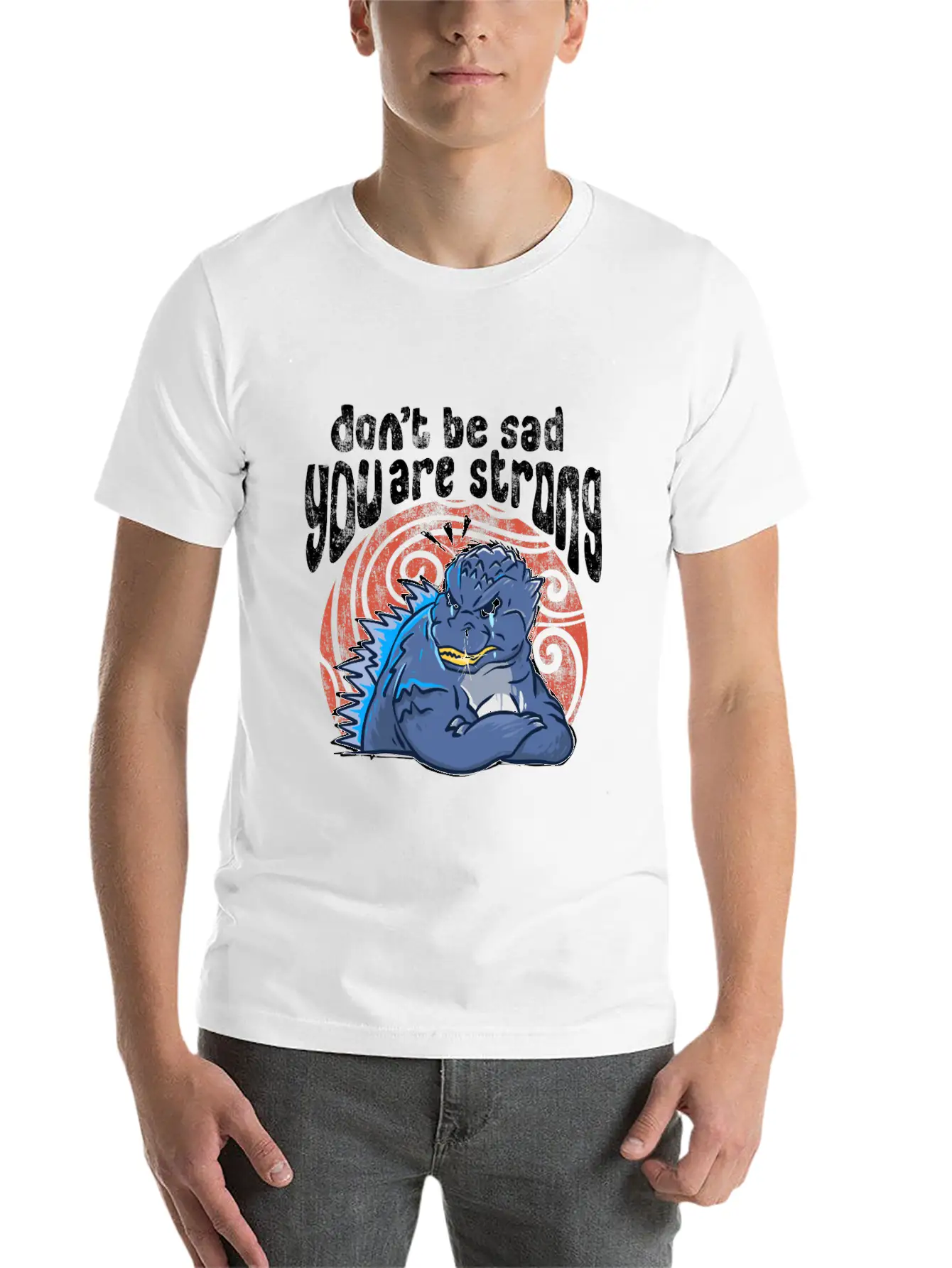 Sad Monster Casual Graphic T-Shirt – Simple And Comfortable Daily Wear
