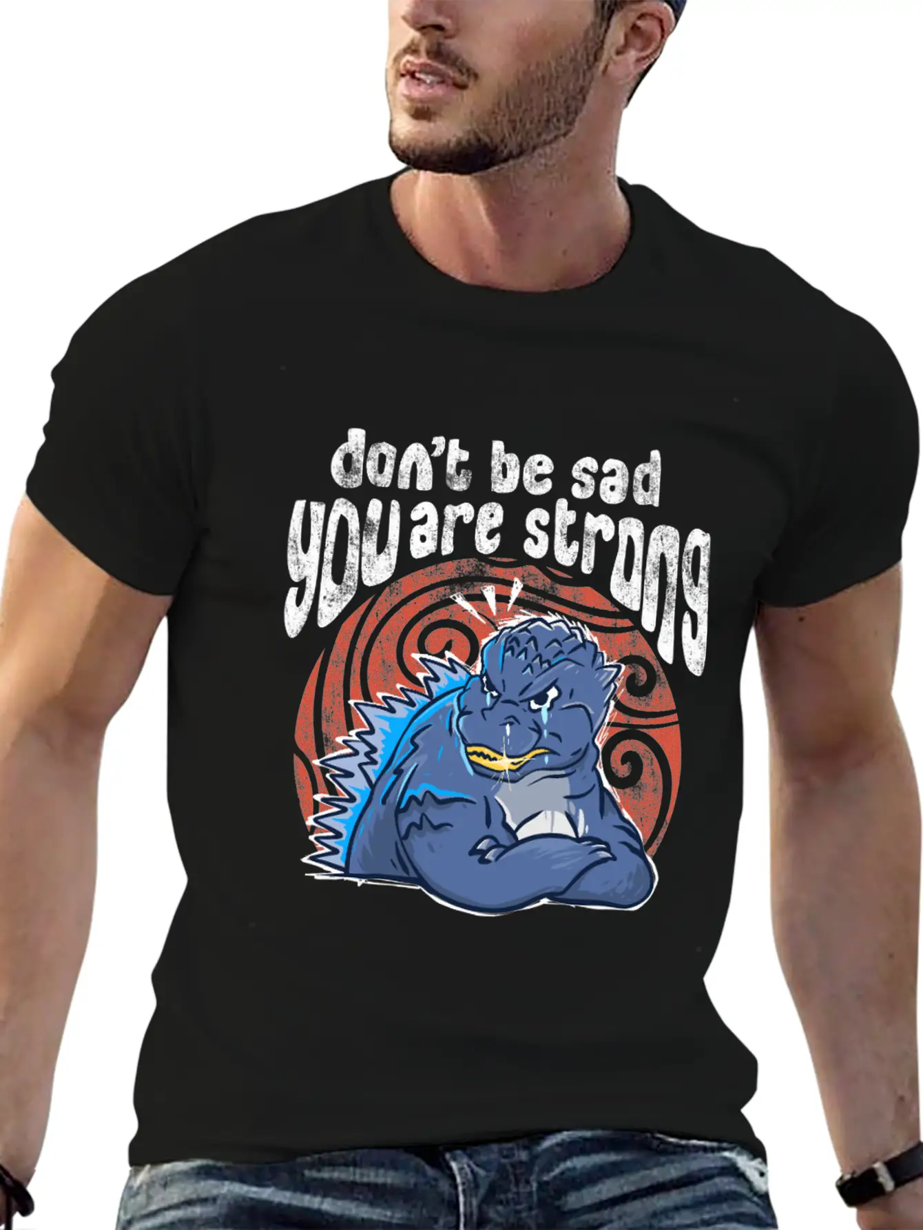 Sad Monster Casual Graphic T-Shirt – Simple And Comfortable Daily Wear