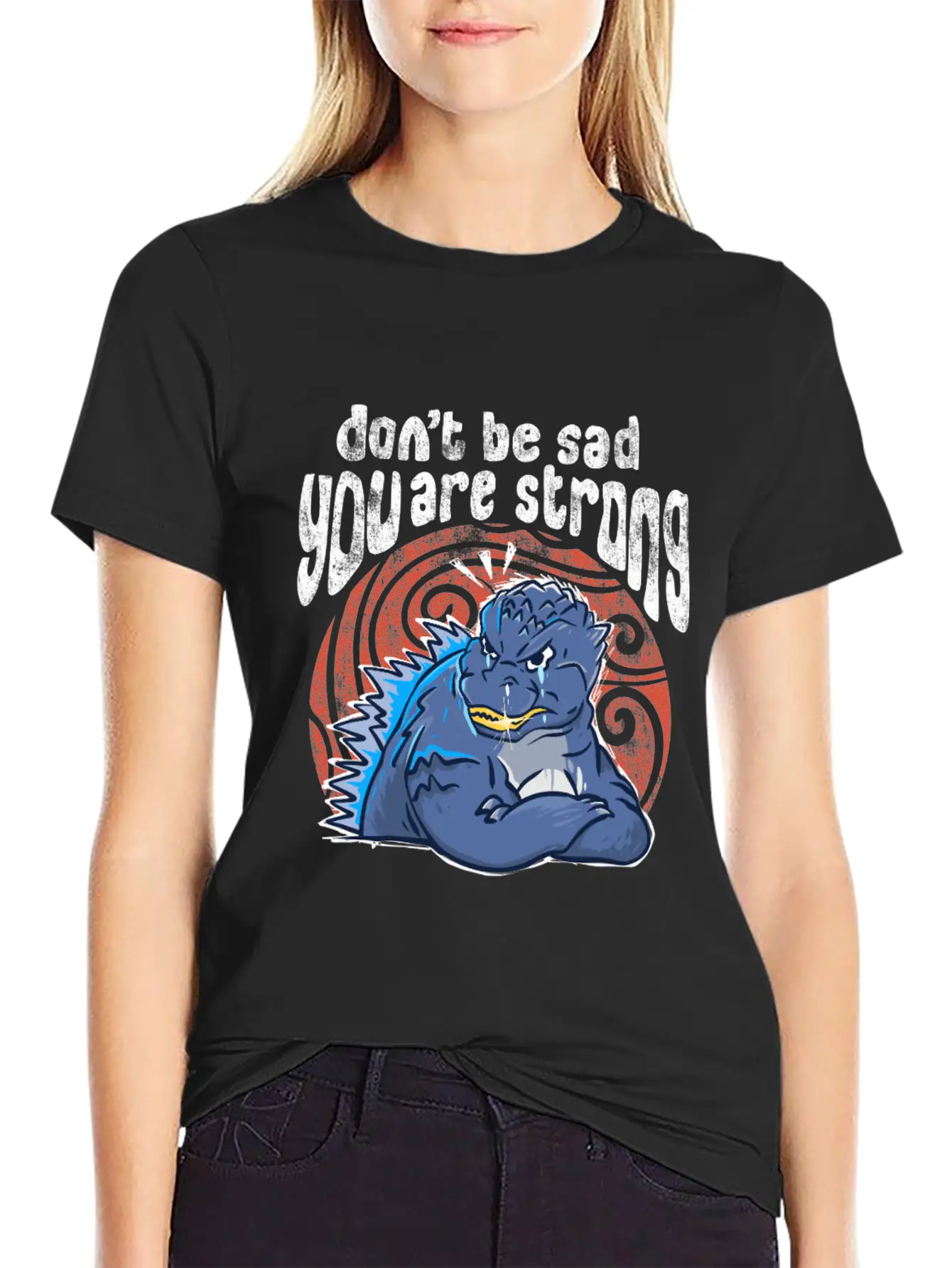 Sad Monster Casual Graphic T-Shirt – Simple And Comfortable Daily Wear