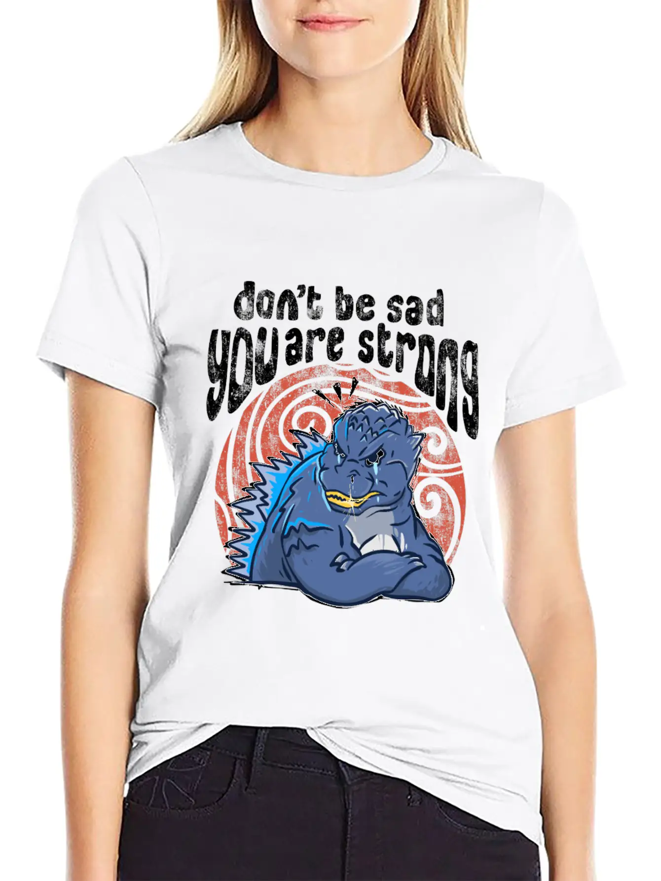 Sad Monster Casual Graphic T-Shirt – Simple And Comfortable Daily Wear