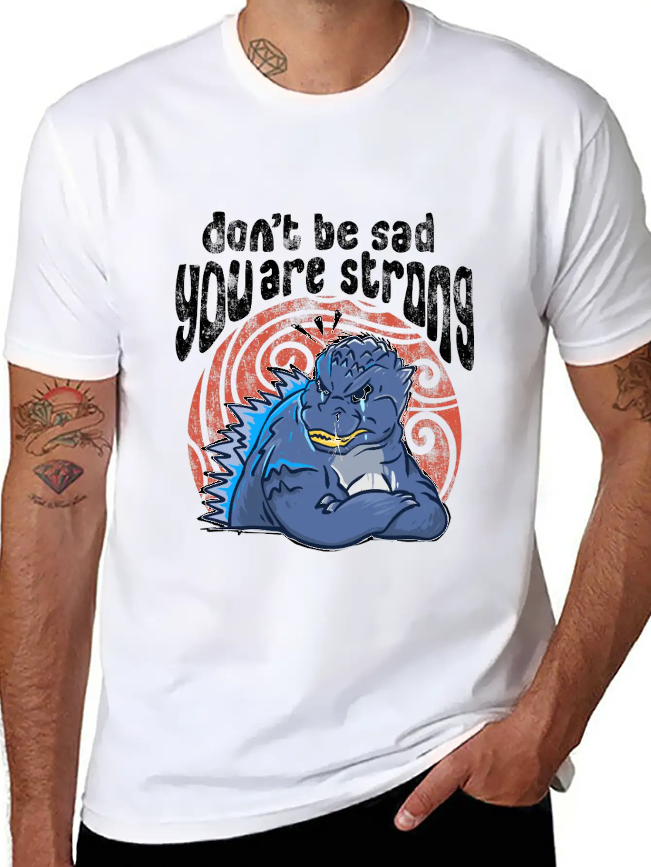 Sad Monster Casual Graphic T-Shirt – Simple And Comfortable Daily Wear