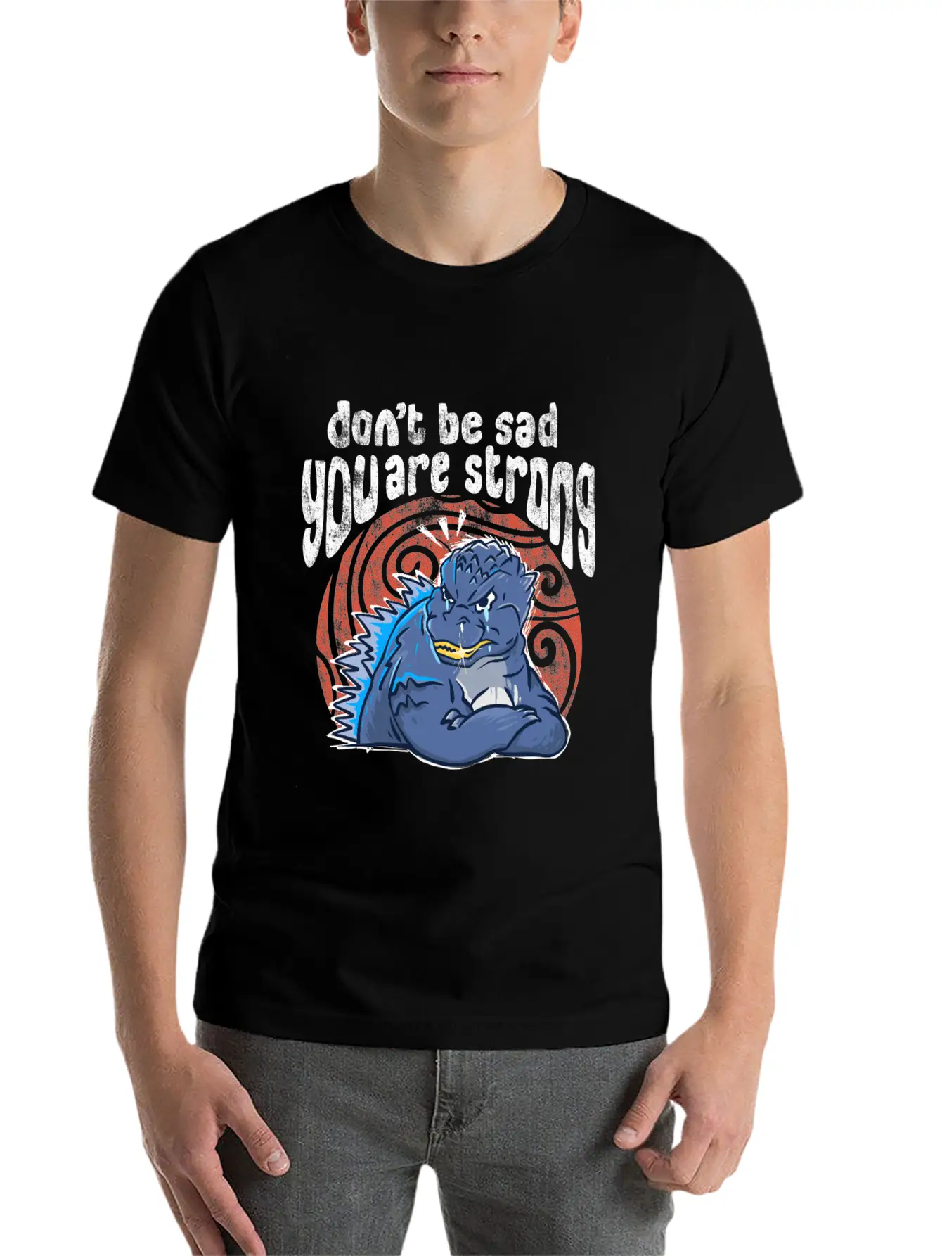 Sad Monster Casual Graphic T-Shirt – Simple And Comfortable Daily Wear