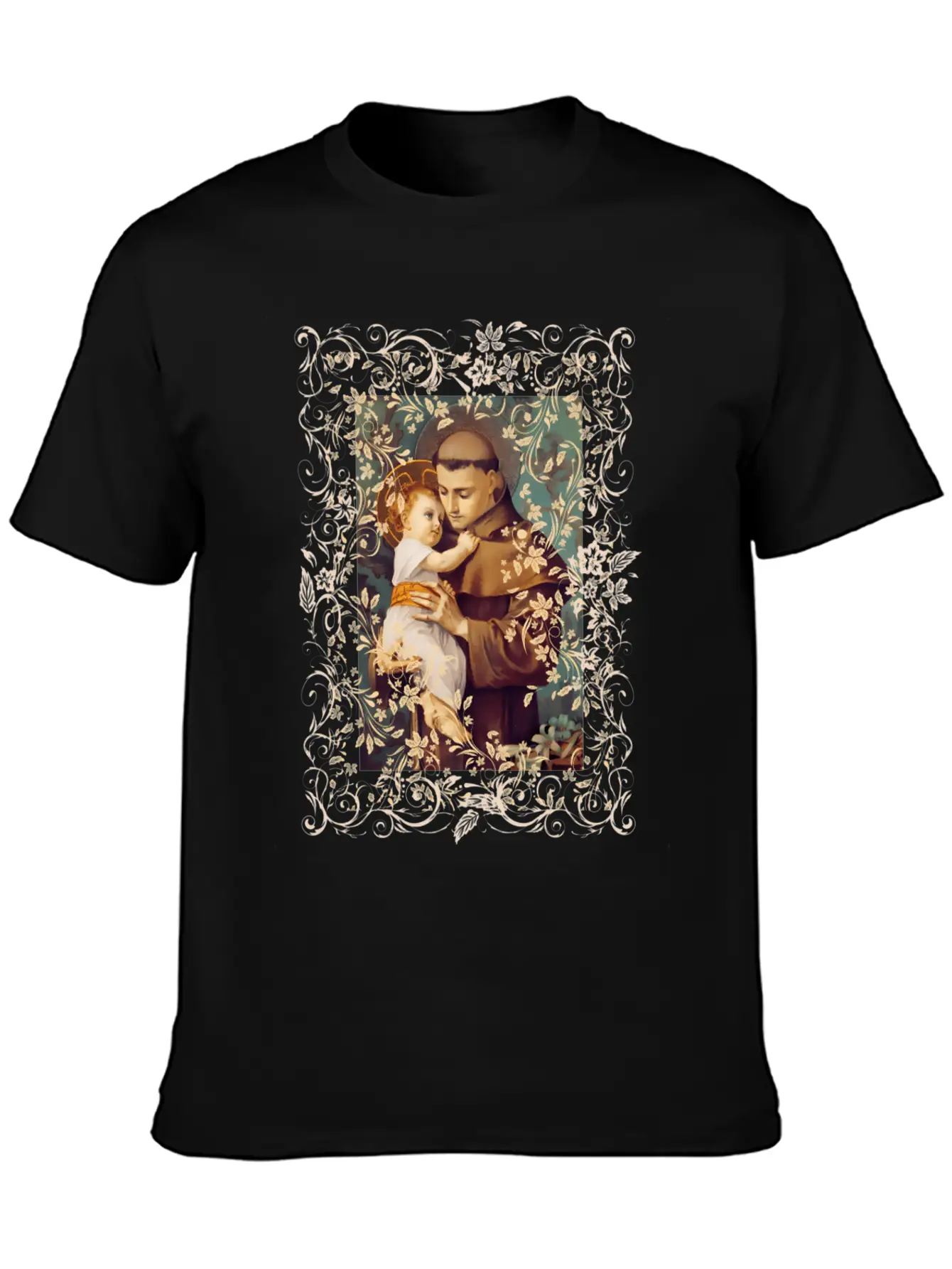 Saint Anthony Of Padua Catholic St. Rosary Casual Graphic T-Shirt – Simple And Comfortable Daily Wear