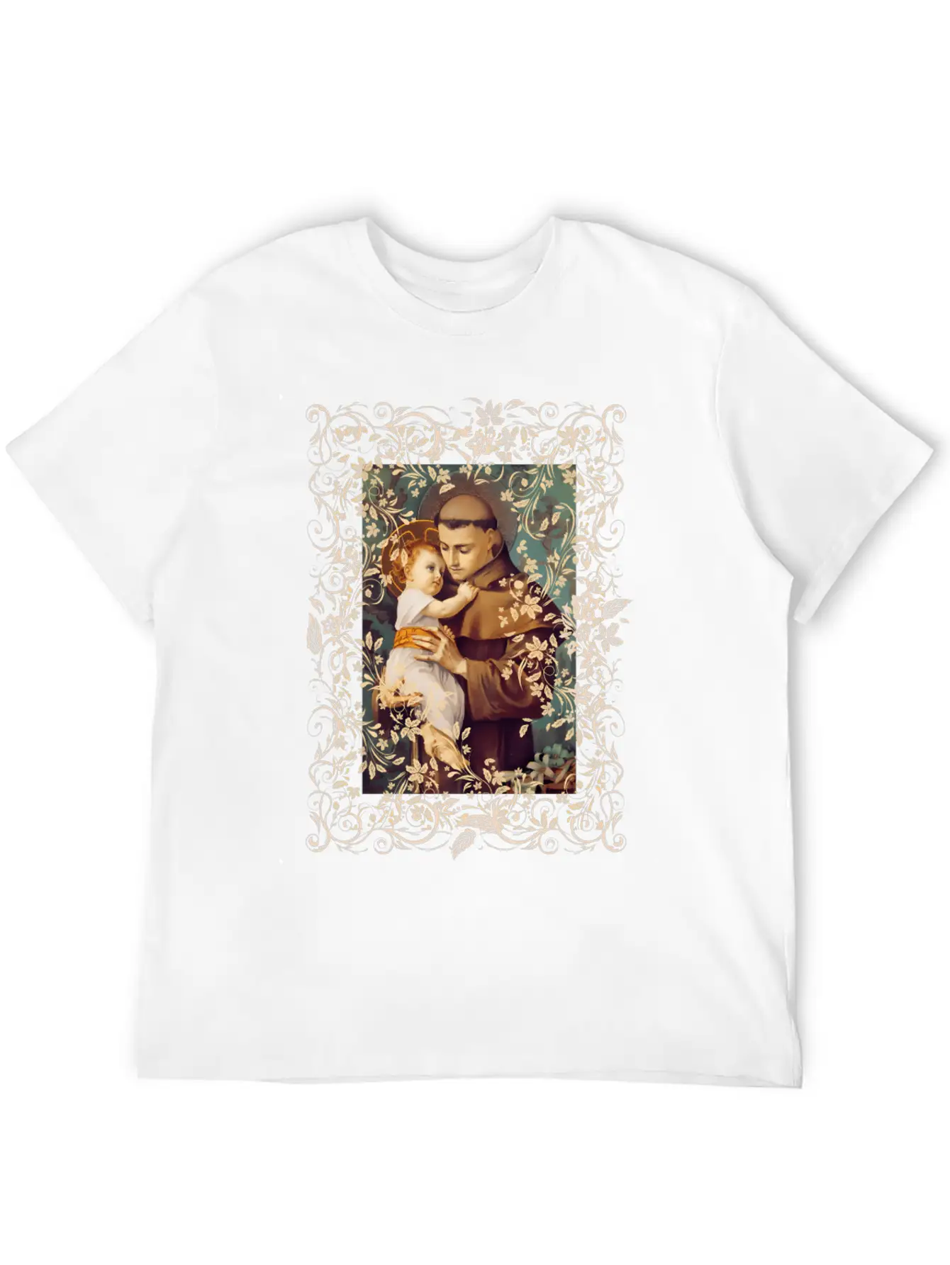 Saint Anthony Of Padua Catholic St. Rosary Casual Graphic T-Shirt – Simple And Comfortable Daily Wear