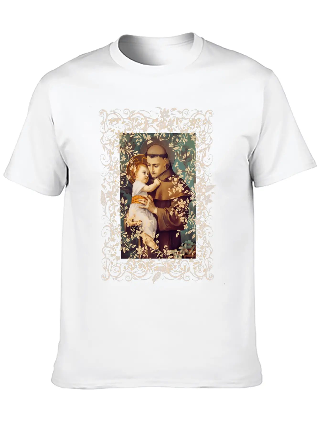Saint Anthony Of Padua Catholic St. Rosary Casual Graphic T-Shirt – Simple And Comfortable Daily Wear