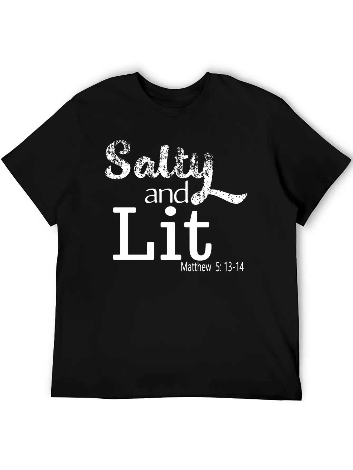 Salty And Lit Christian Bible Verse Scripture Casual Graphic T-Shirt – Simple And Comfortable Daily Wear
