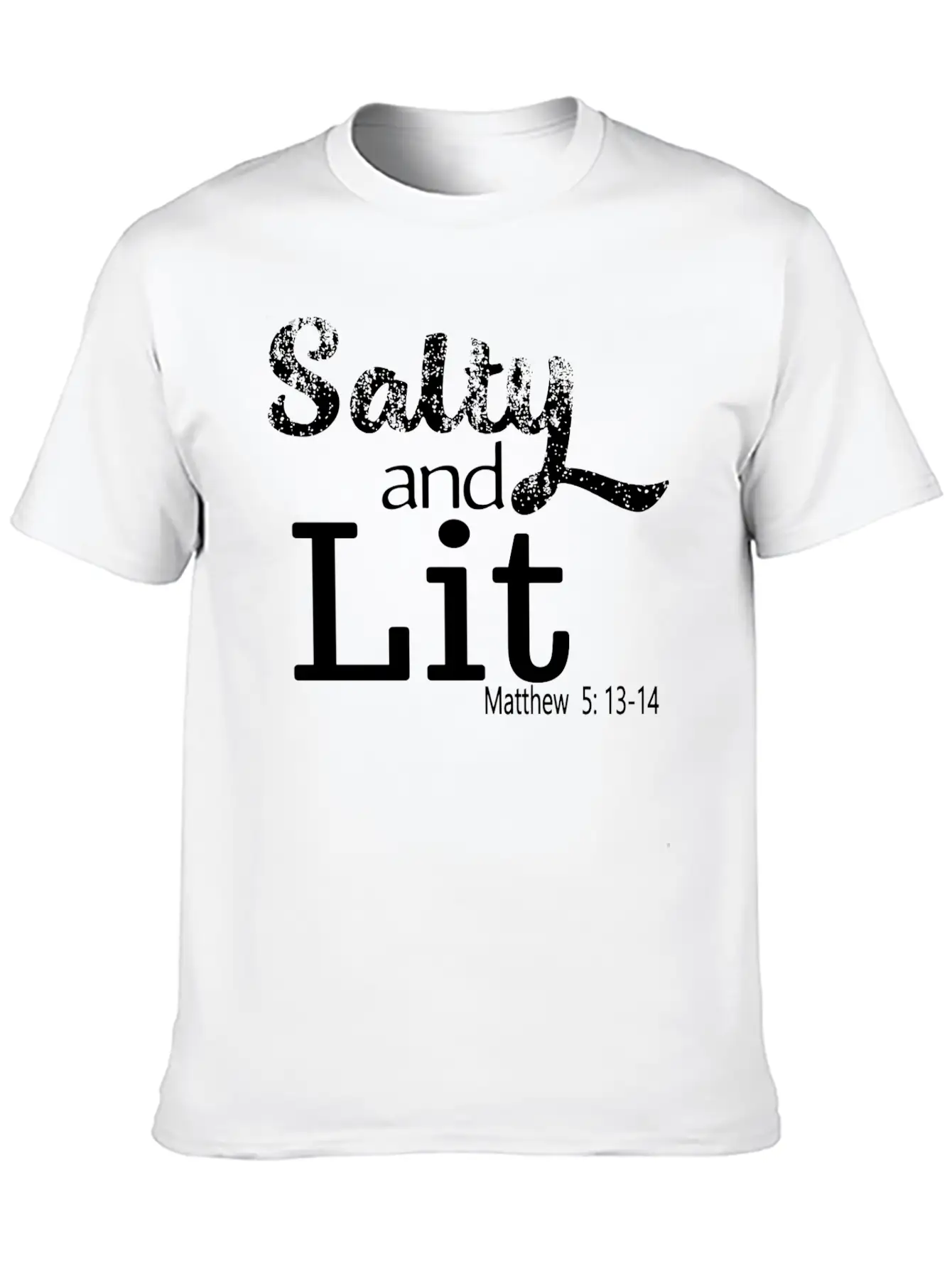 Salty And Lit Christian Bible Verse Scripture Casual Graphic T-Shirt – Simple And Comfortable Daily Wear