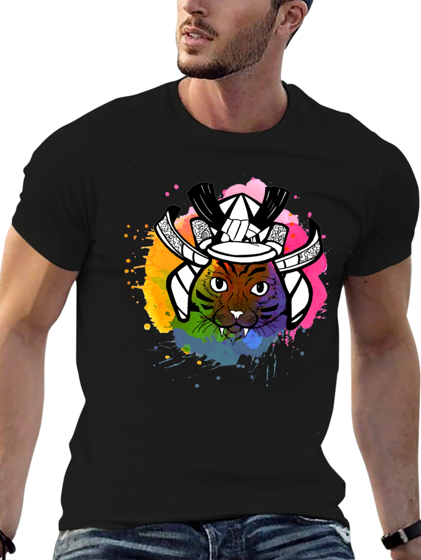 Samurai Cat T-Shirt - Unique Graphic Tee