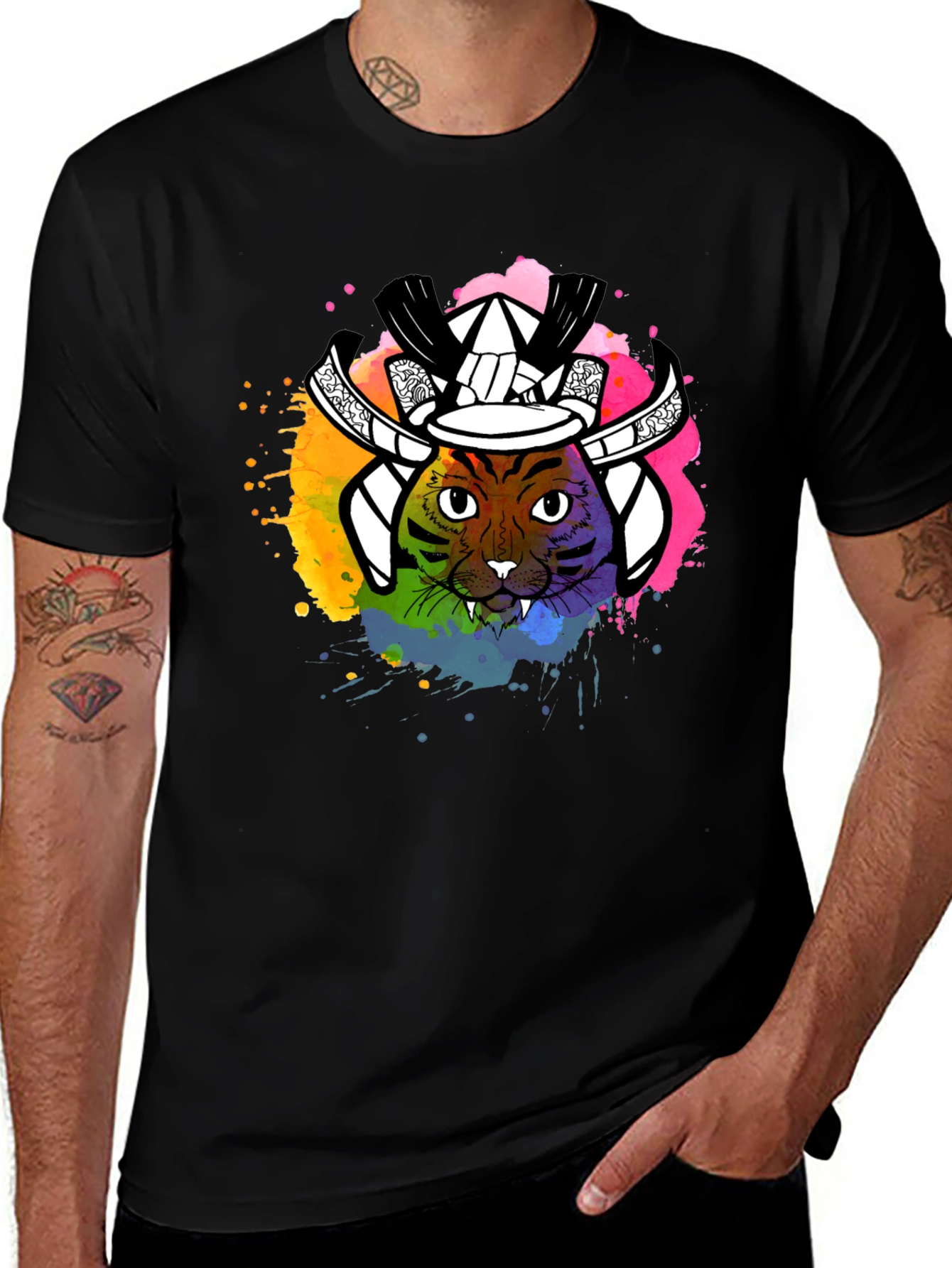 Samurai Cat T-Shirt - Unique Graphic Tee