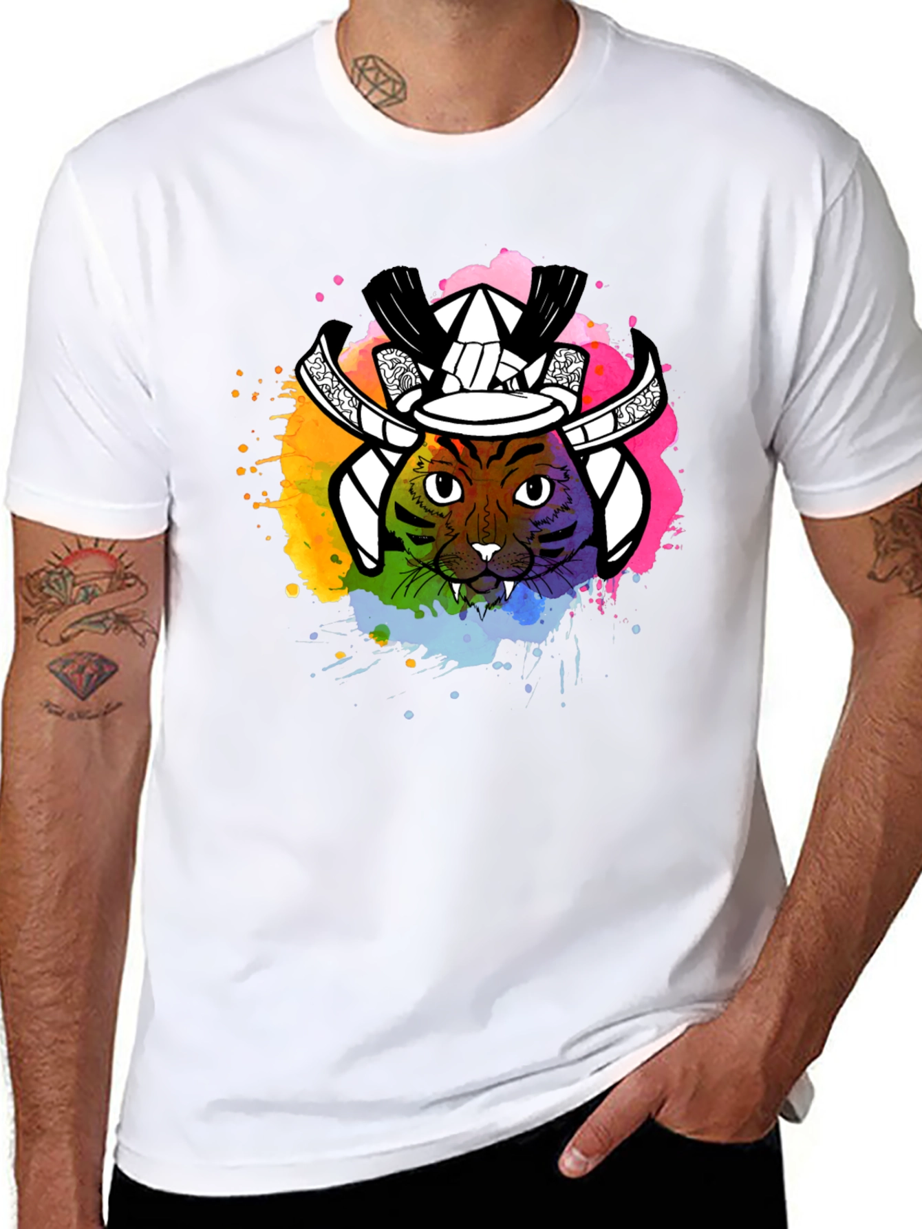 Samurai Cat T-Shirt - Unique Graphic Tee