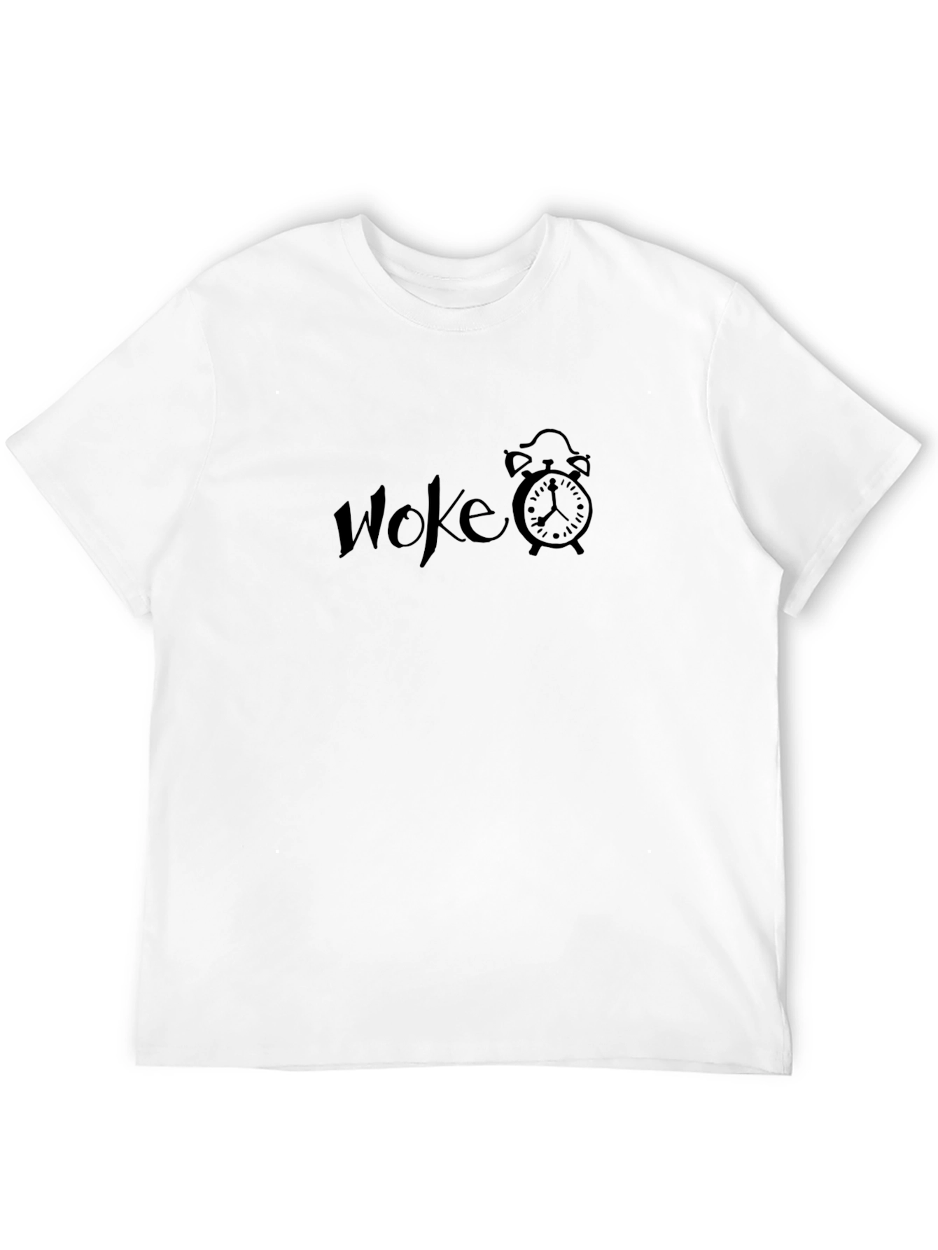 Woke Clock Graphic Tee - Black Cotton T-Shirt