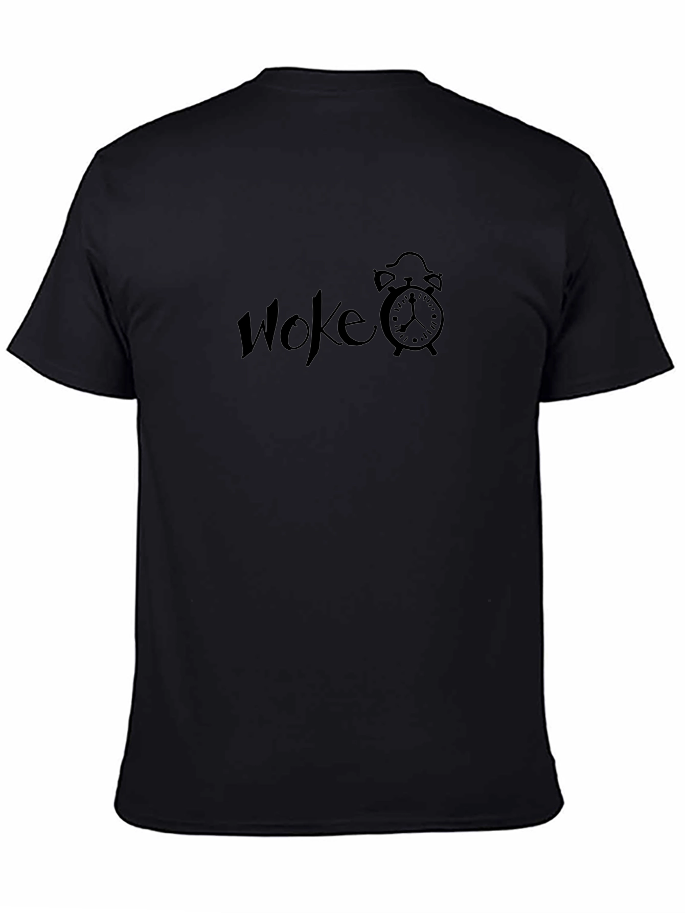 Woke Clock Graphic Tee - Black Cotton T-Shirt